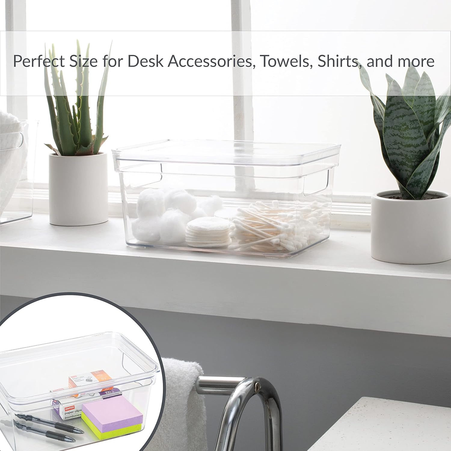 Simplify Small Lidded Storage Bin with Handles