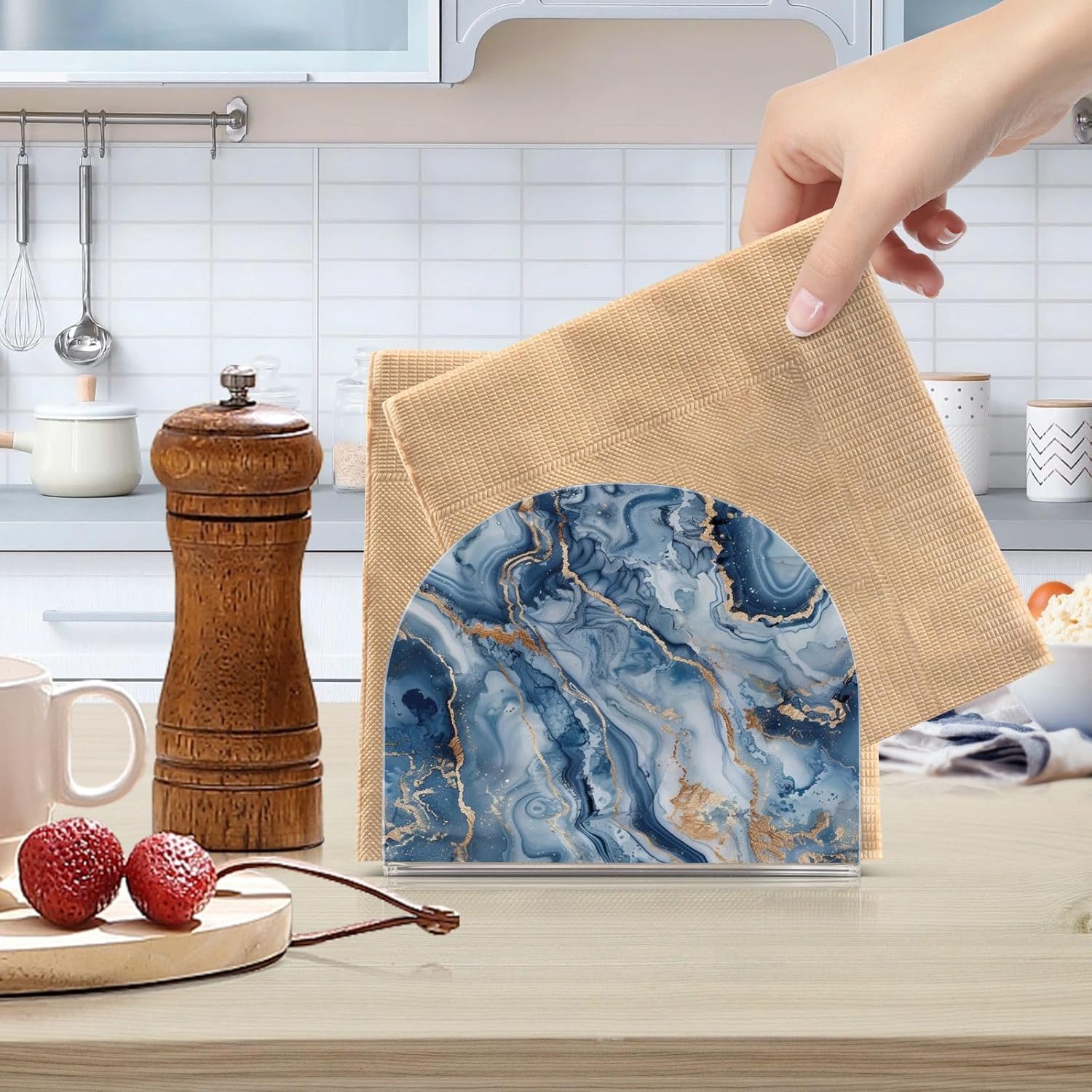 ALAZA Marble Watercolor Napkin Holder