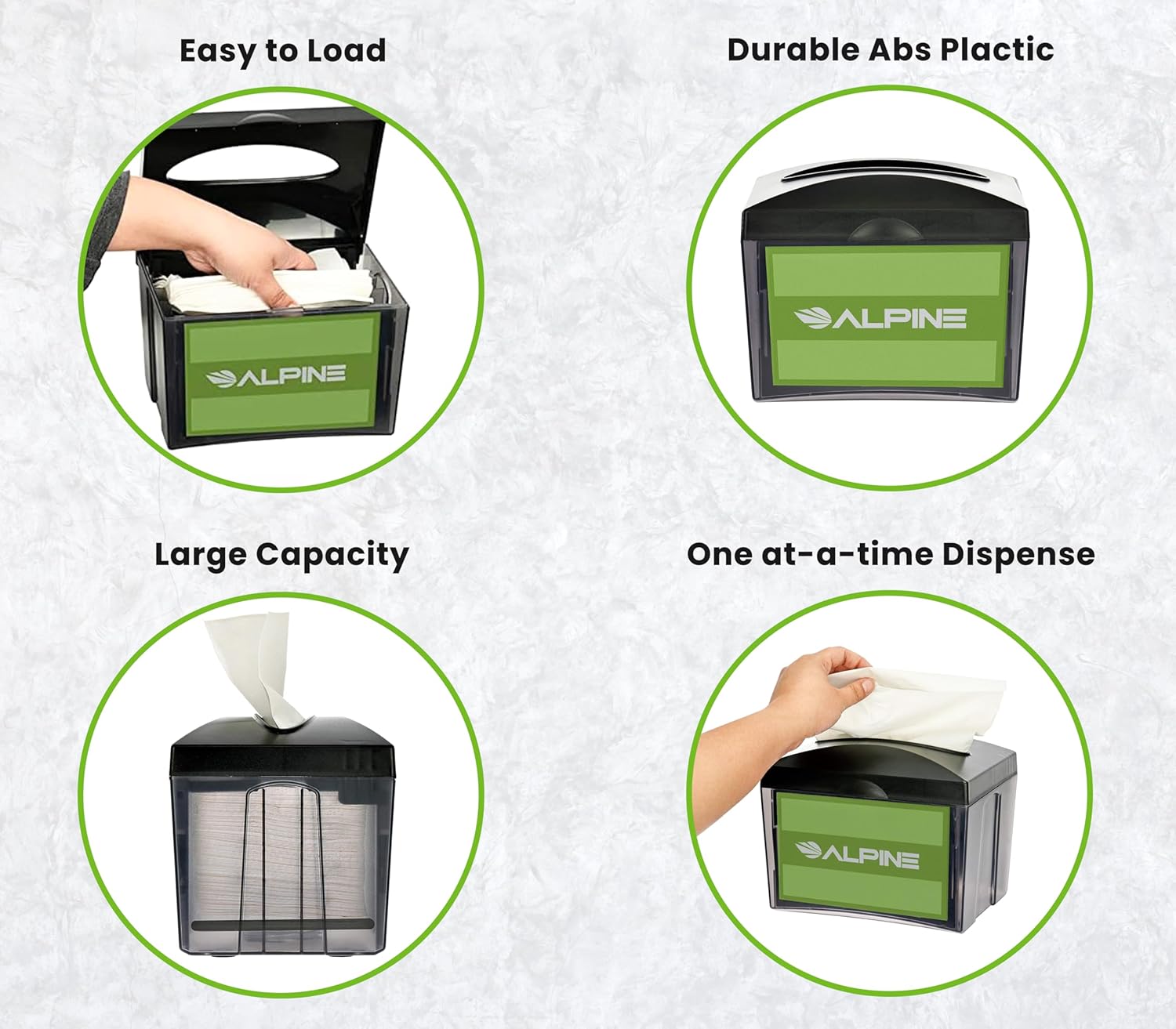 Alpine Tabletop Commercial Napkin Dispenser