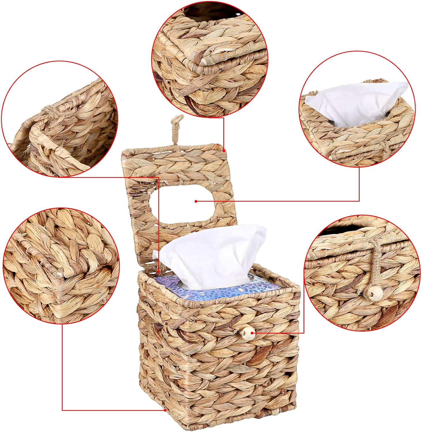 Sumnacon Tissue Box Cover Natural