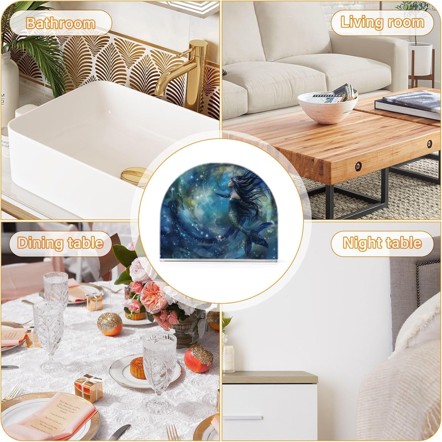 Stylish Mermaid Nebula Napkin Holder for Compact Storage