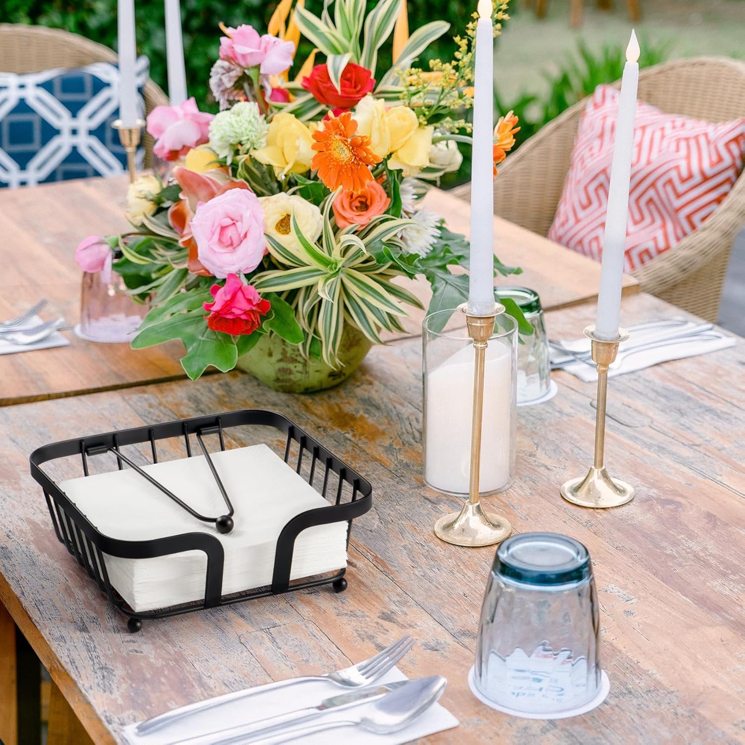 Zhithink Premium Square Napkin Holder Black