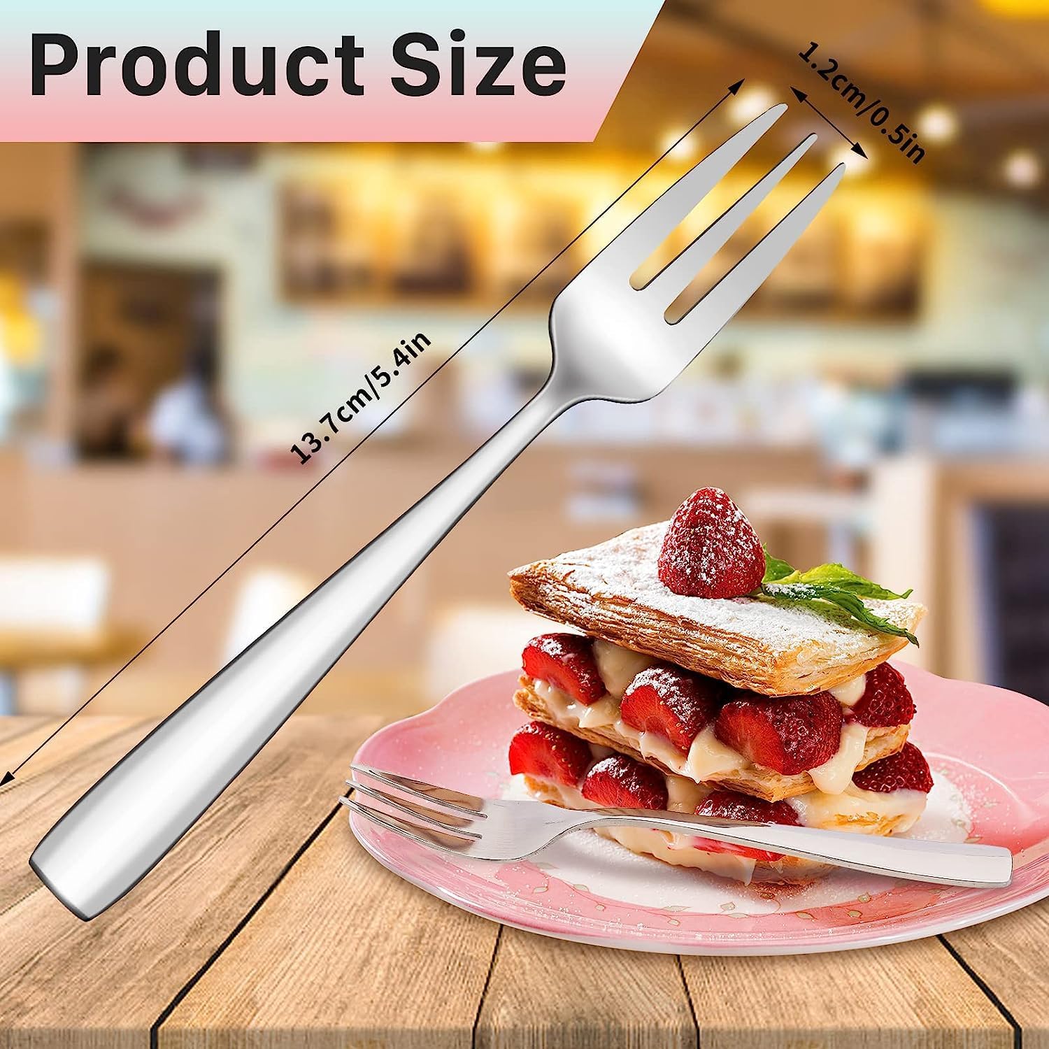 24-Piece Stainless Steel Dessert Forks for Elegance and Comfort