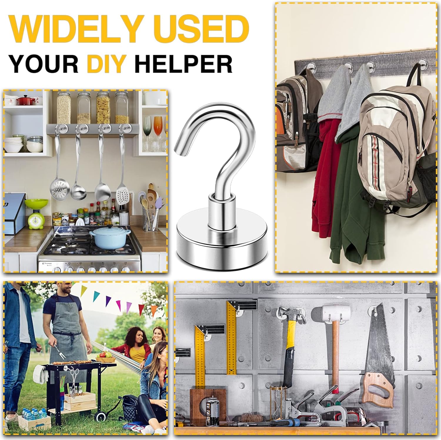 DIYMAG Magnetic HooksStrong Durable and Reliable for Classroom Fridge Office and everywhere