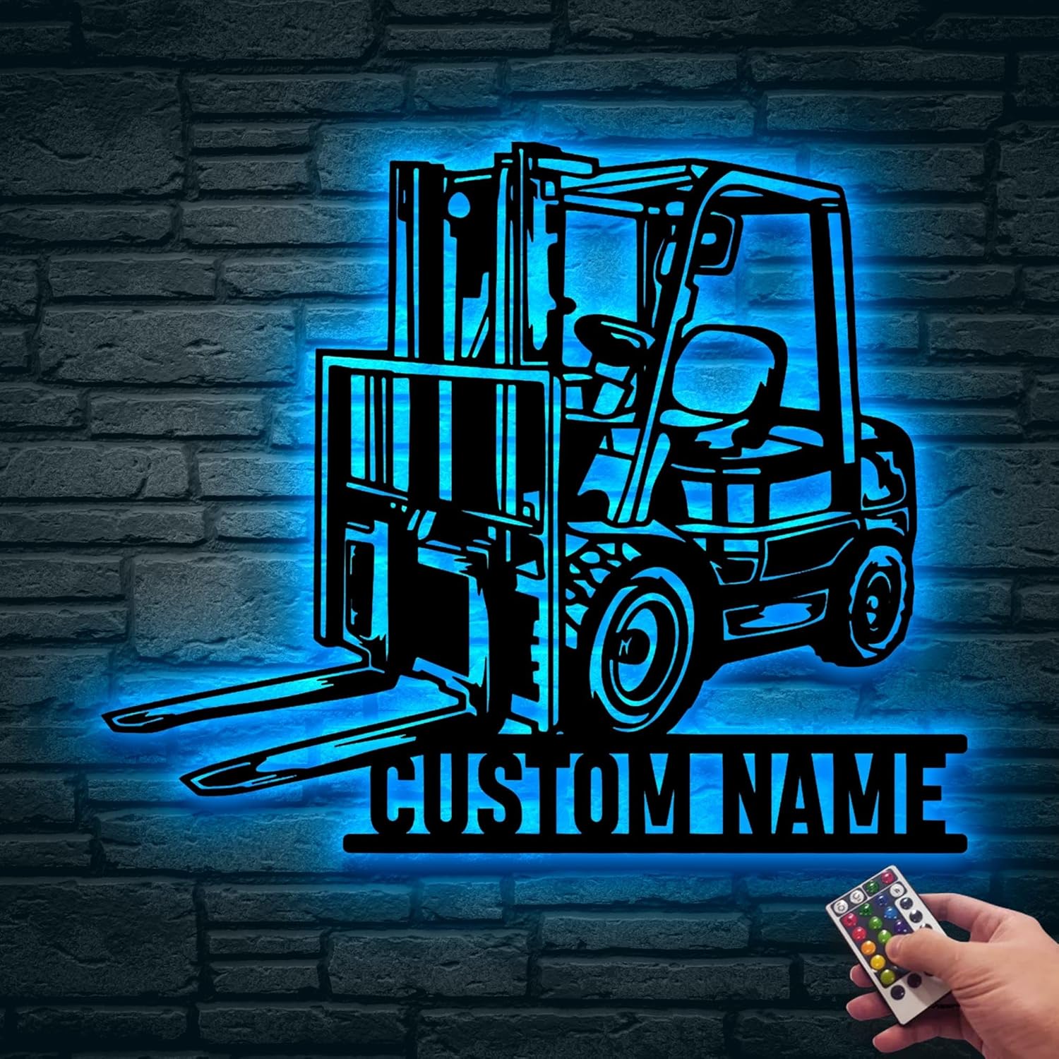 Zikako Custom Forklift Driver Metal Wall Art LED Light Sign