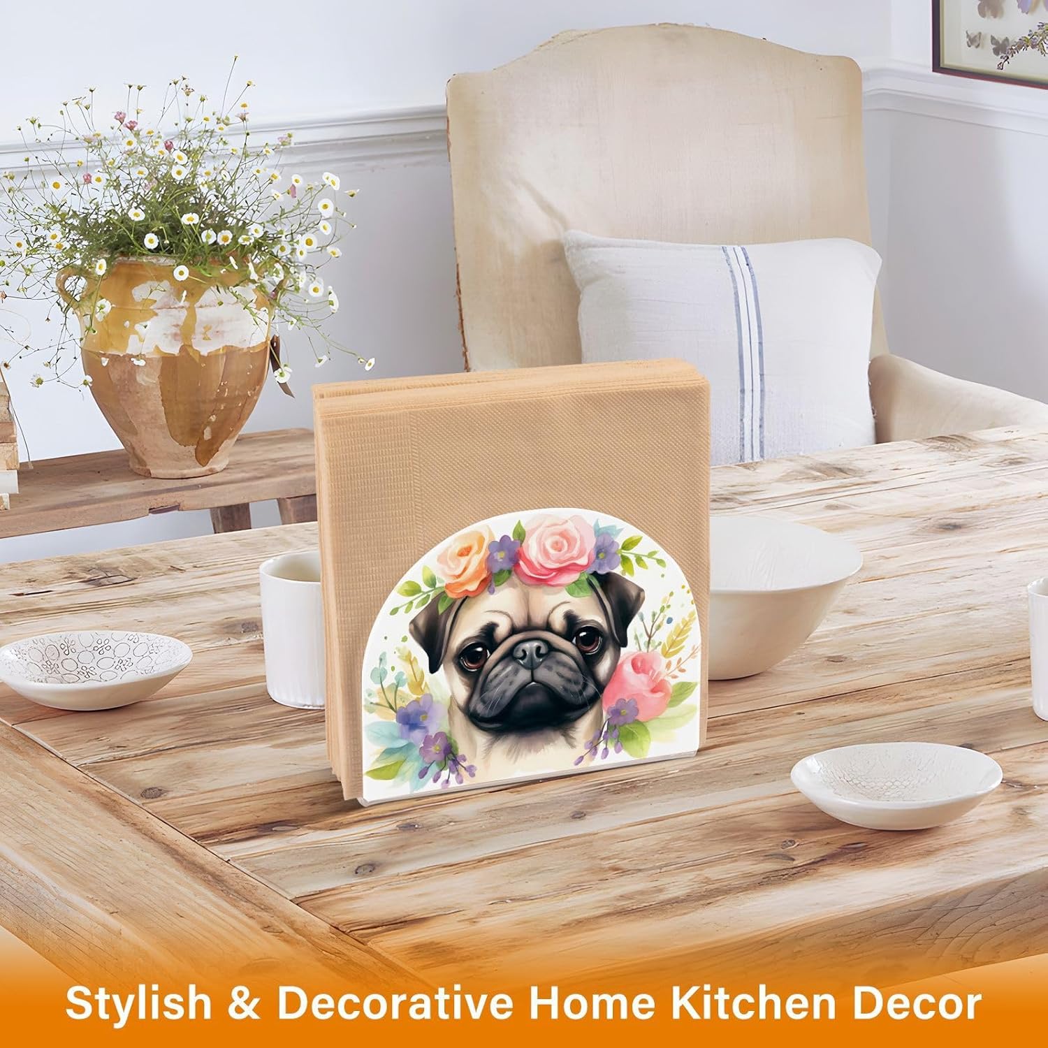 Cozy Pug Napkin Holder