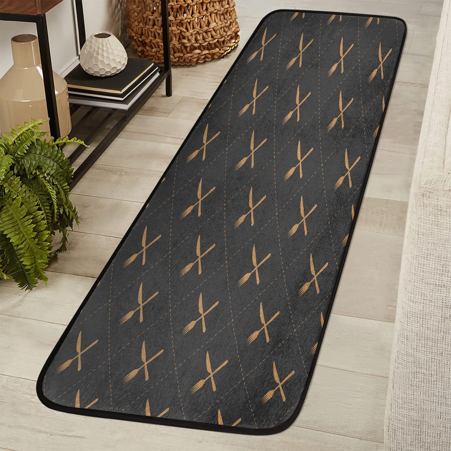 Tropical Life Gold Knife and Fork Non-Slip Mat