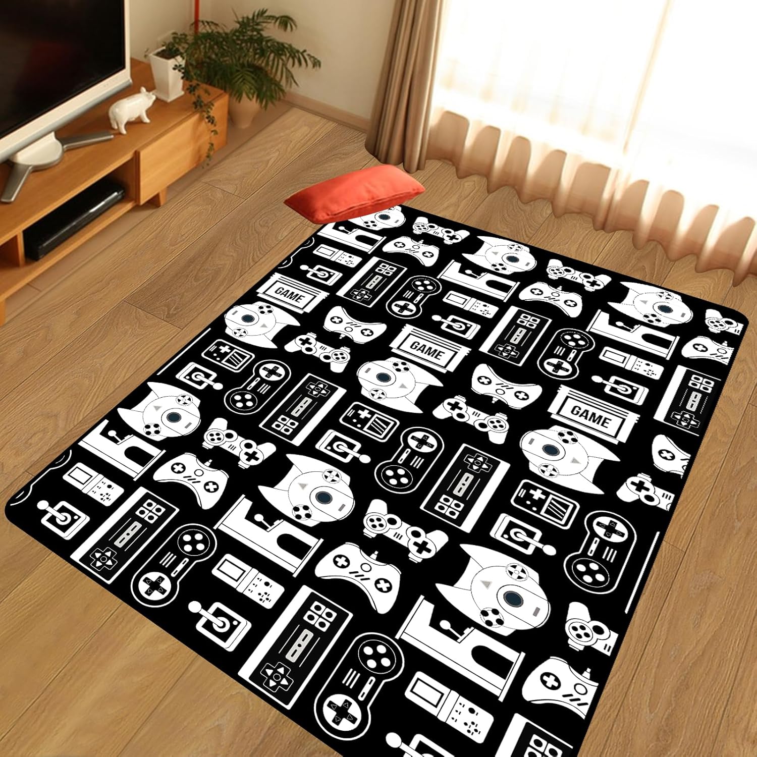 Lacut Game Rug with Controller Design for Boys Room