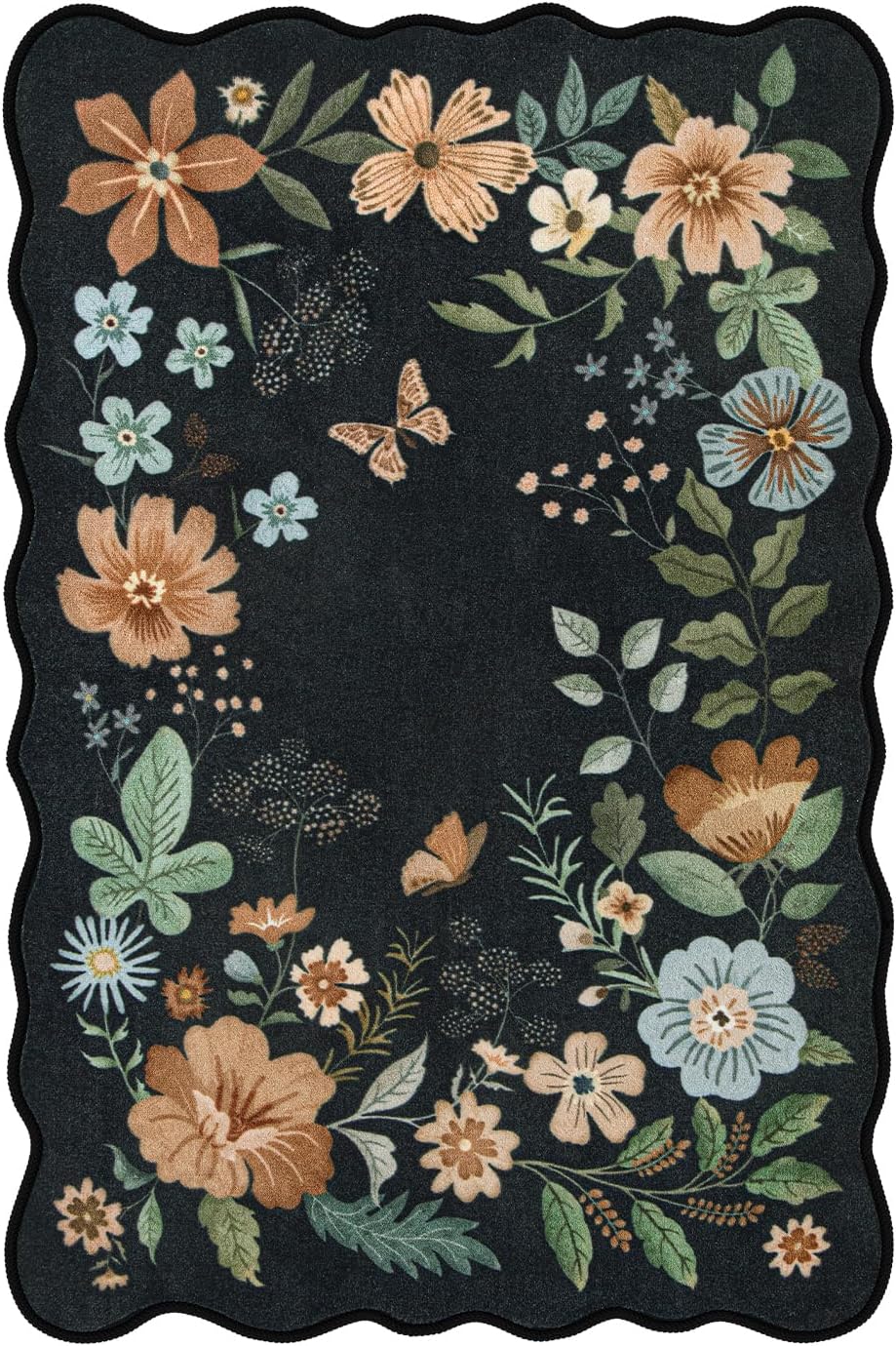 Lahome Floral Washable Entryway Rug 2x3 Non-Slip