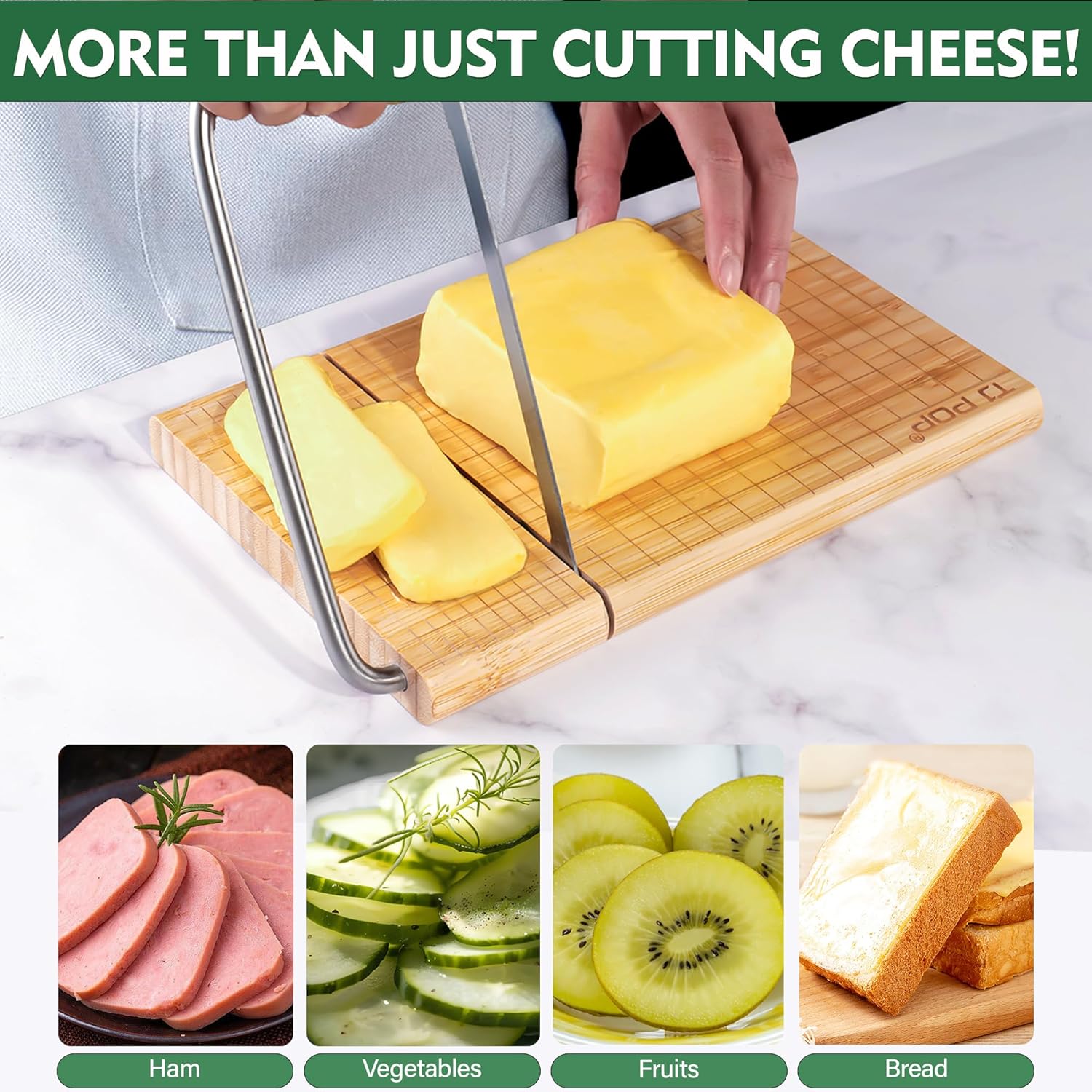 Bamboo Cheese Slicer Eco-Friendly Durable 10x8 inch