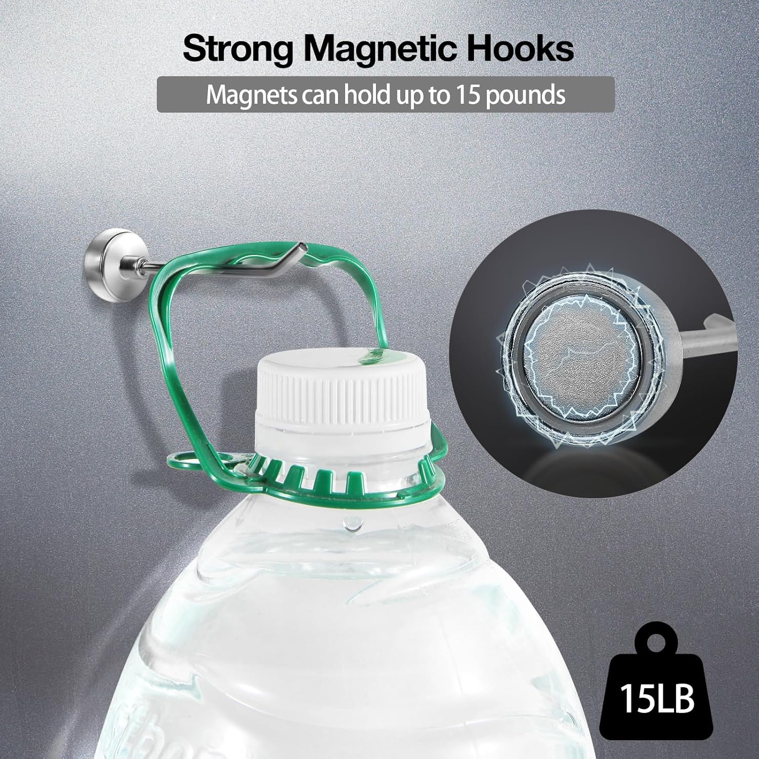 Dlilise 3 Inch Heavy Duty Magnetic Hook 15 lb