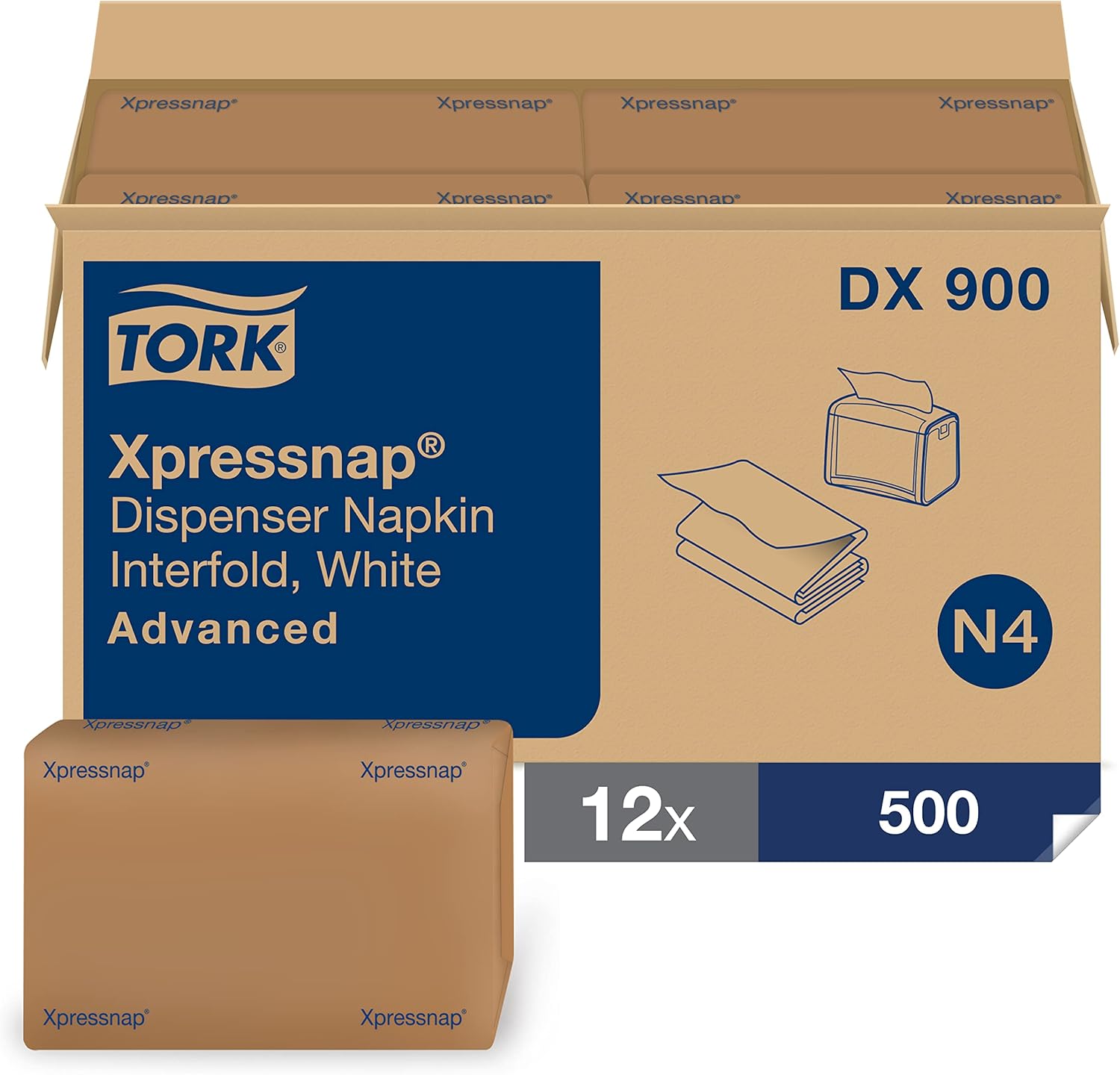 Tork Xpressnap N4Walnut - N4 Refill - White Napkin dispenser