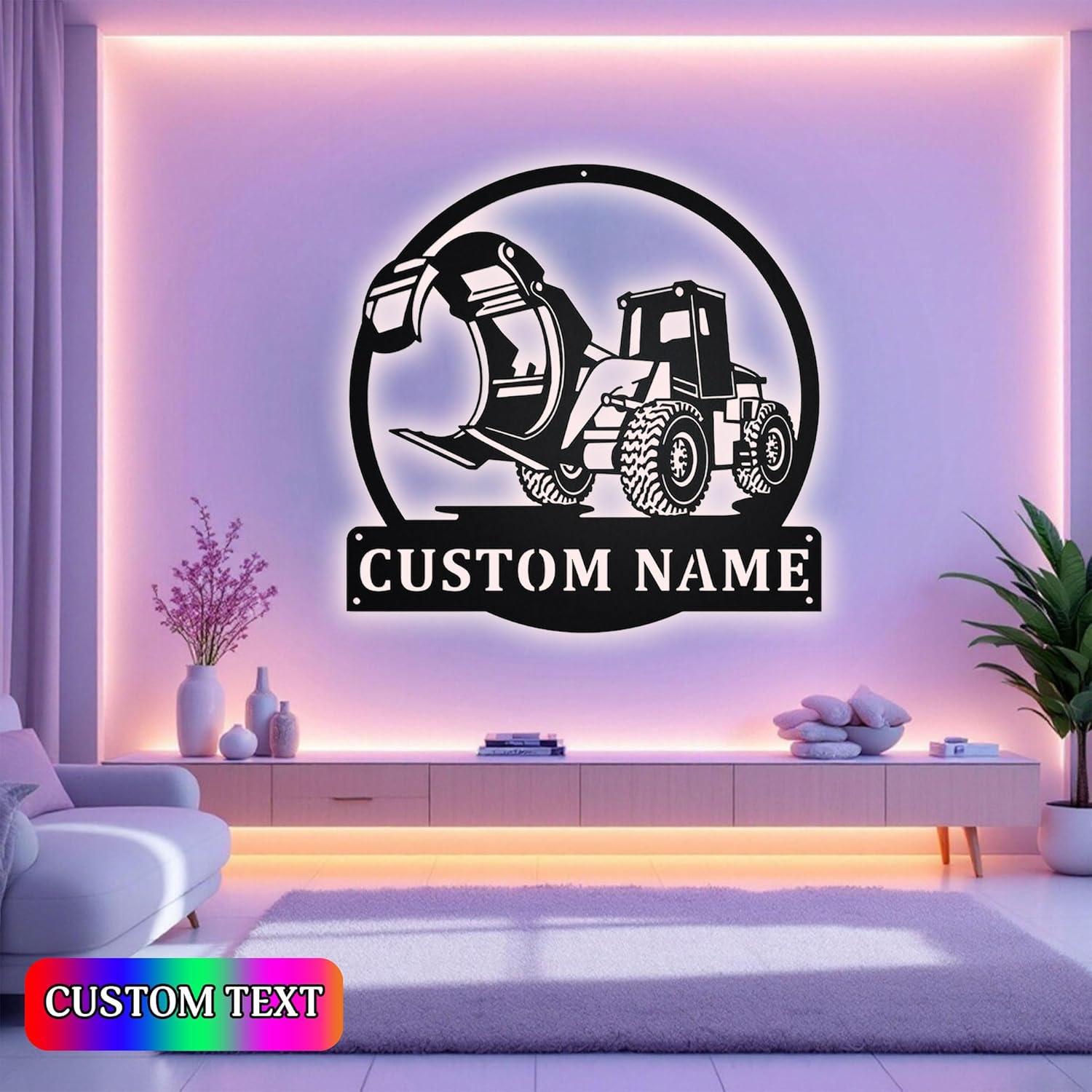 Personalized Metal Wall Art with LED Lighting