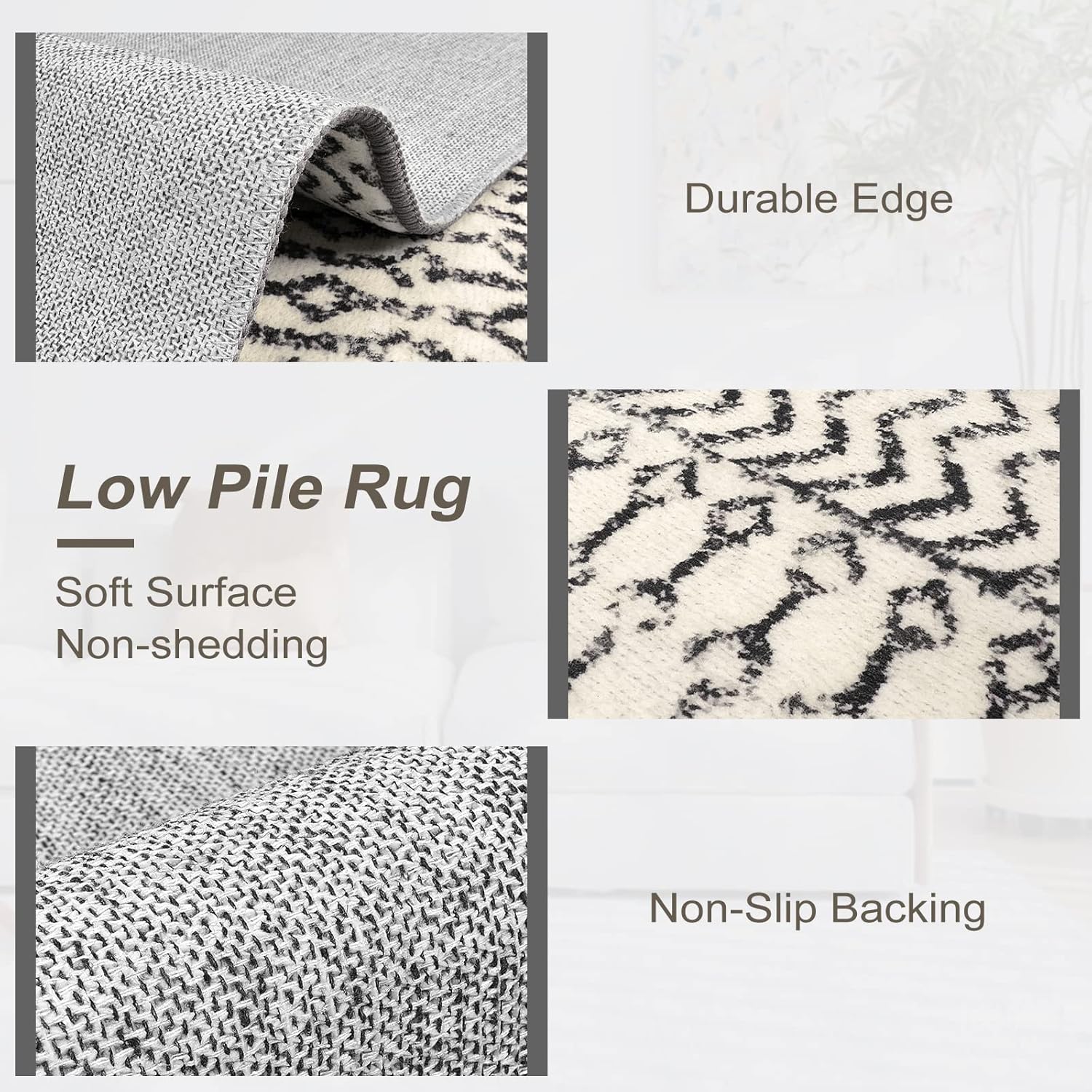 Soft Non-Slip Moroccan Washable Rug 2x4