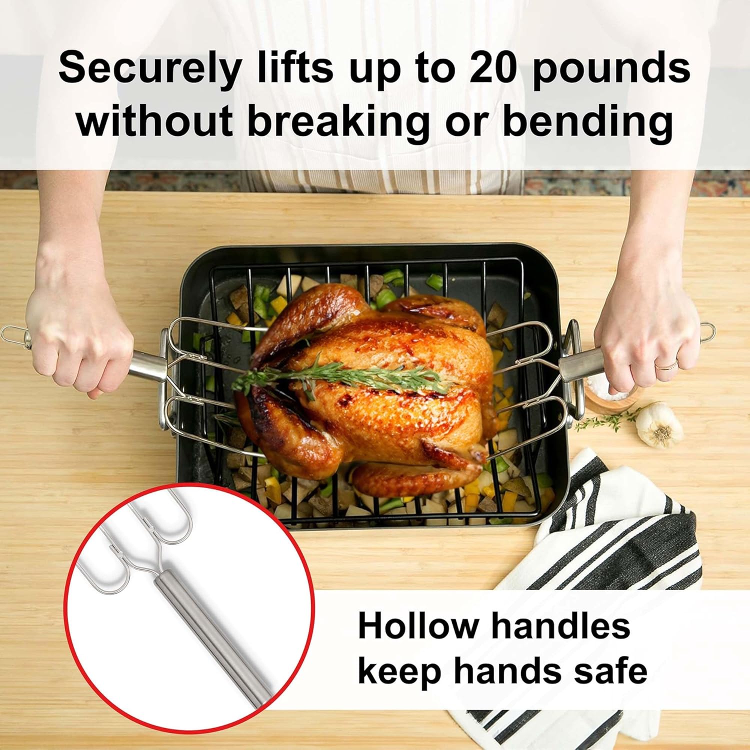 HIC Kitchen Holiday Turkey Lifter Forks Set of 2