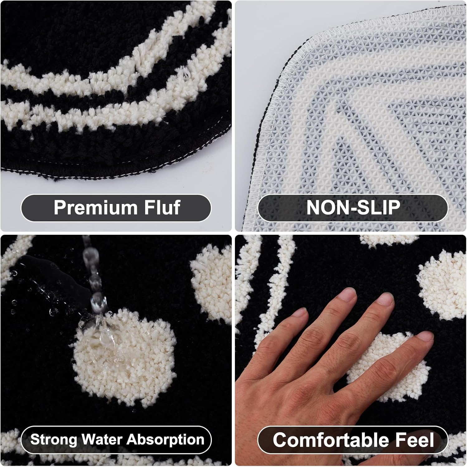 Meudid Dice Rug 31x23 Non-Slip Plush Floor Mat