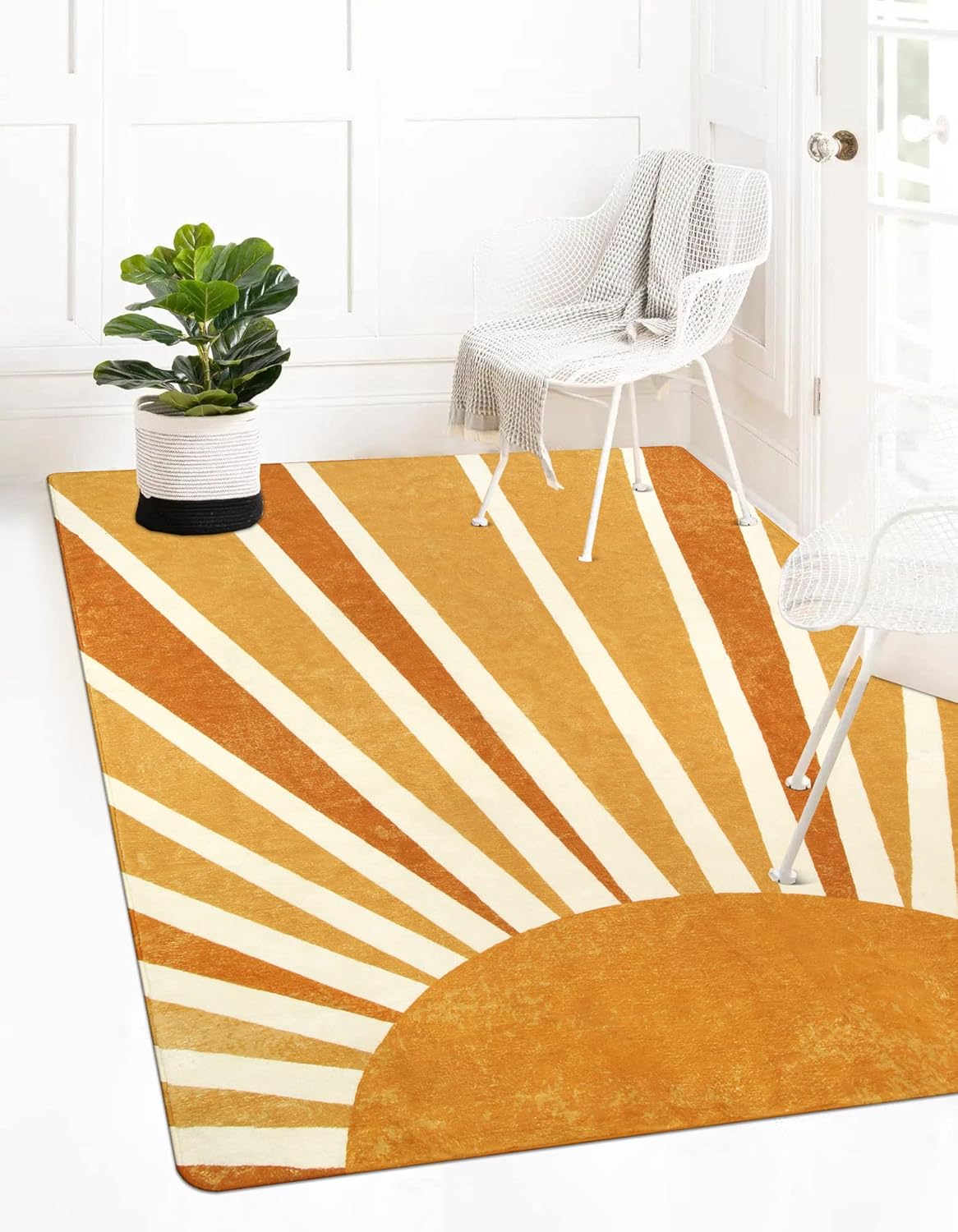 Lahome 4x6 Rainbow Sun Washable Area Rug