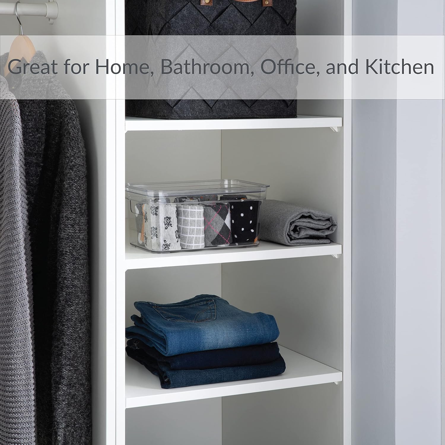 Simplify Small Lidded Storage Bin with Handles