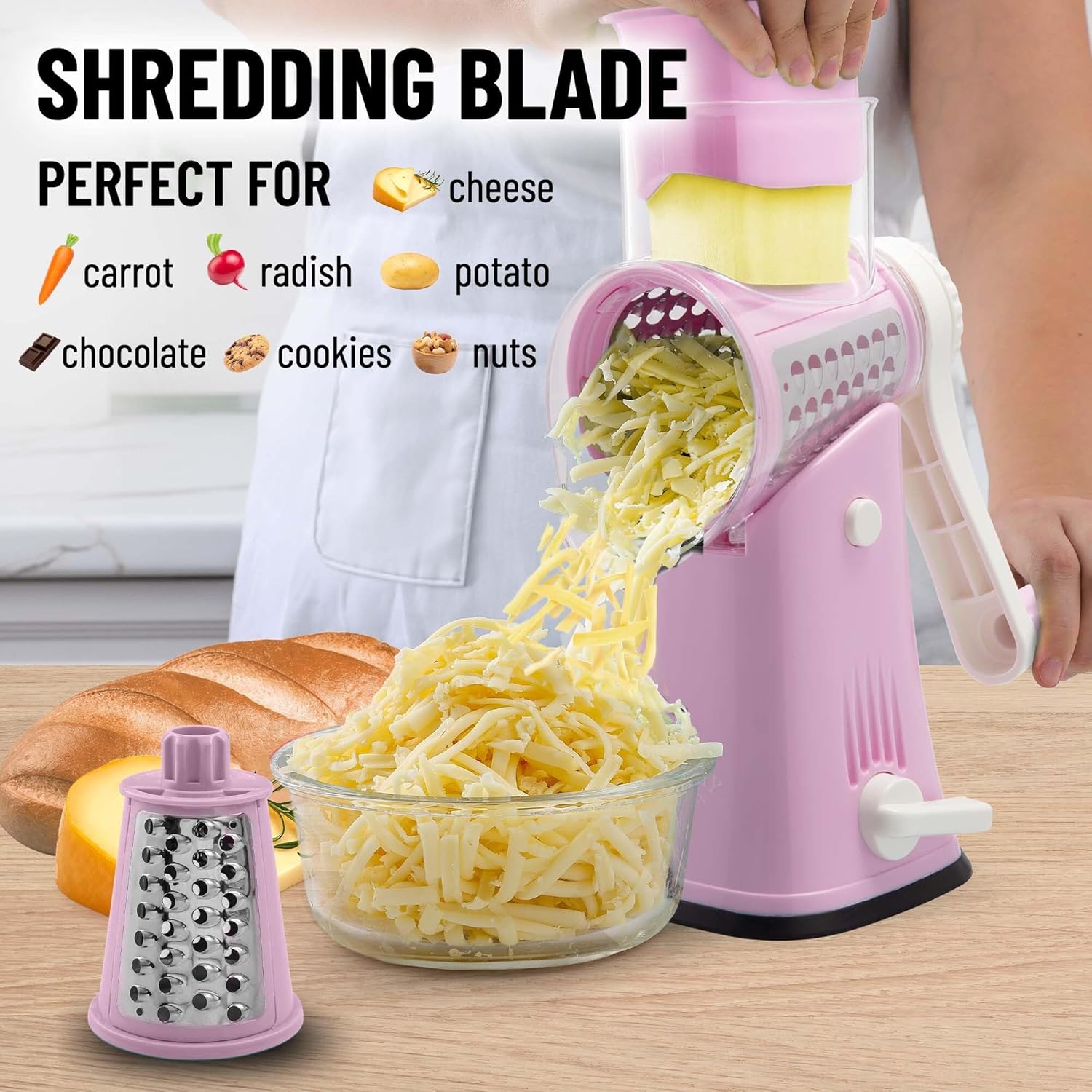 Zulay Kitchen Grater Easy to Use Stainless Steel for Busy Home Chefs