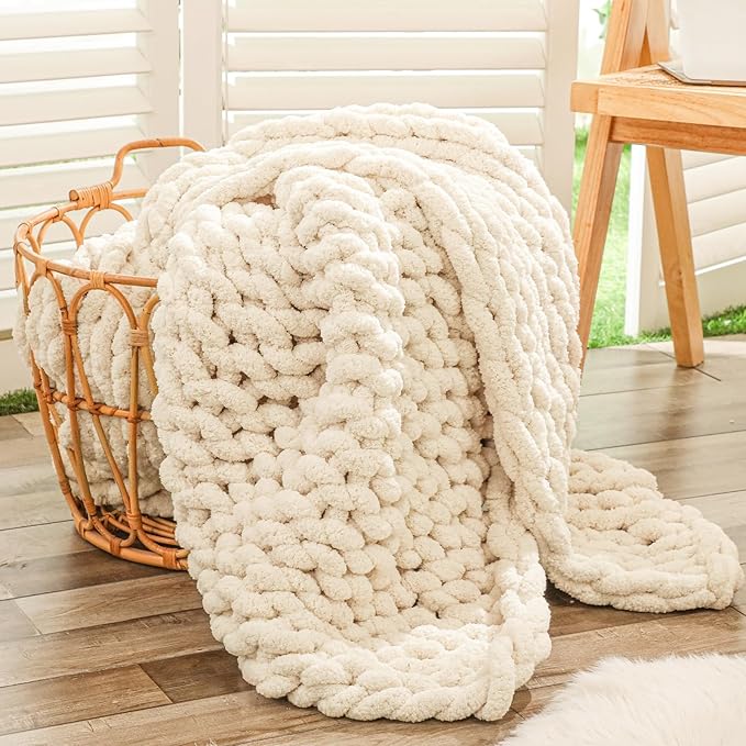 Bigacogo Chunky Knit Throw Blanket