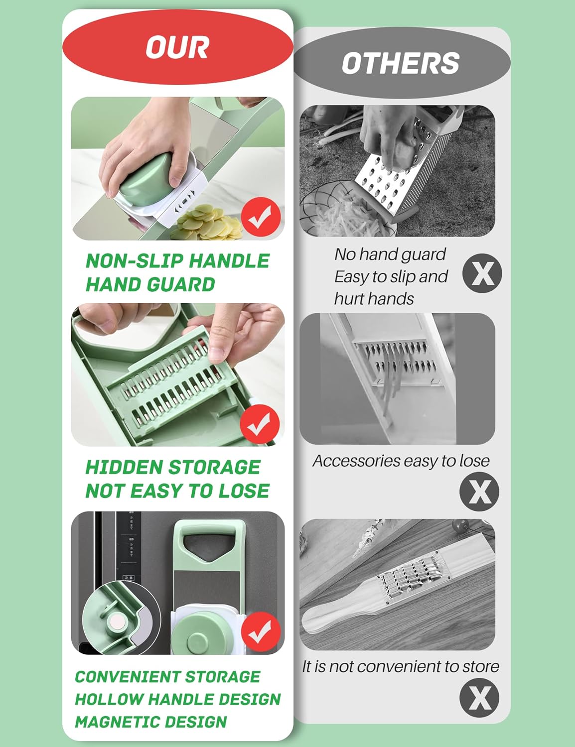 Jianlai 7-in-1 Vegetable Slicer for Perfect Slices