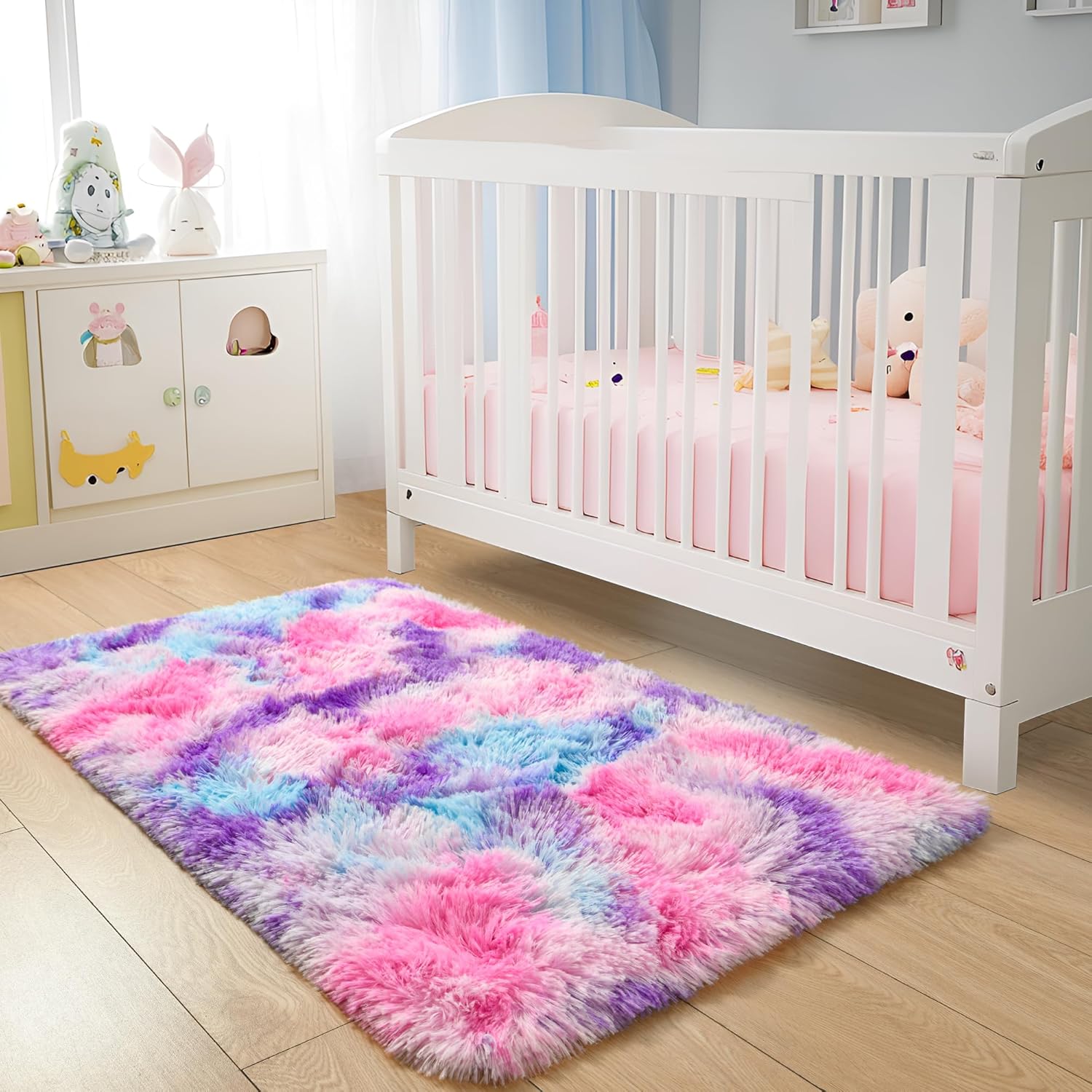 Tepook Soft Rainbow Rug for Girls Room