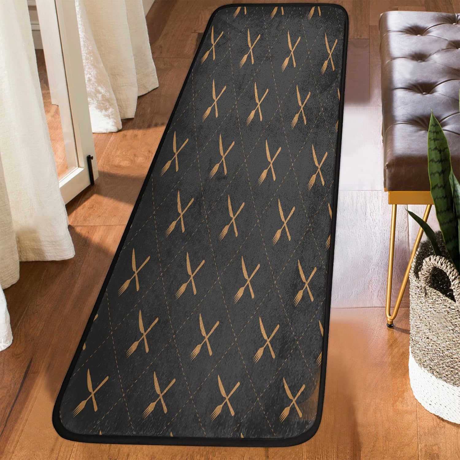 Tropical Life Gold Knife and Fork Non-Slip Mat
