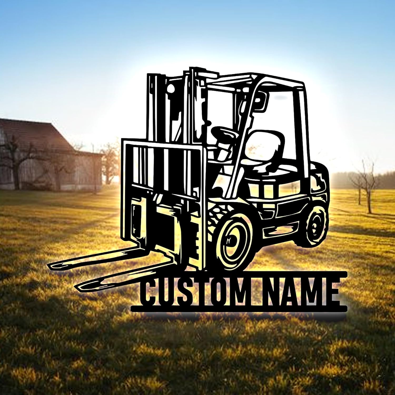Zikako Custom Forklift Driver Metal Wall Art LED Light Sign