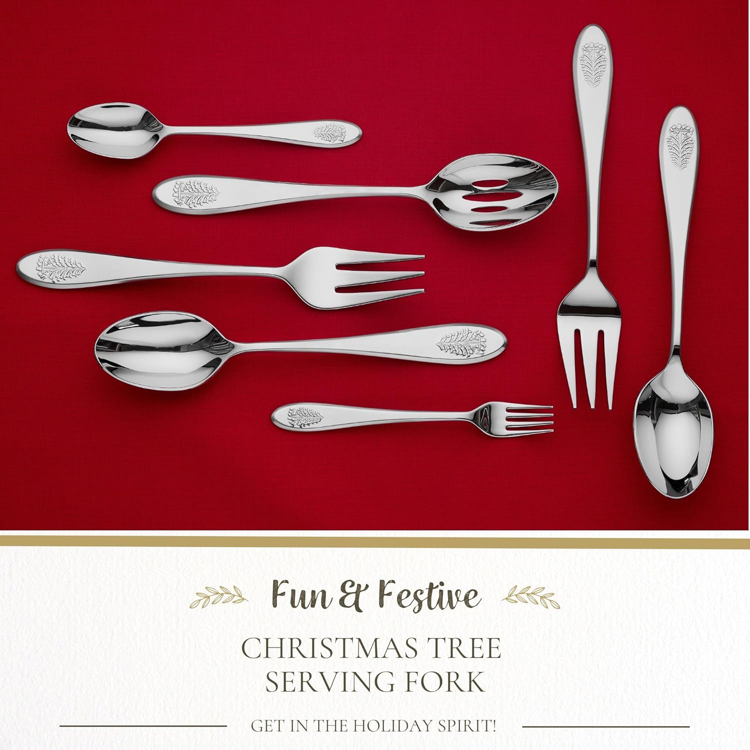 Spode Christmas Tree Serving Fork Holiday Flatware