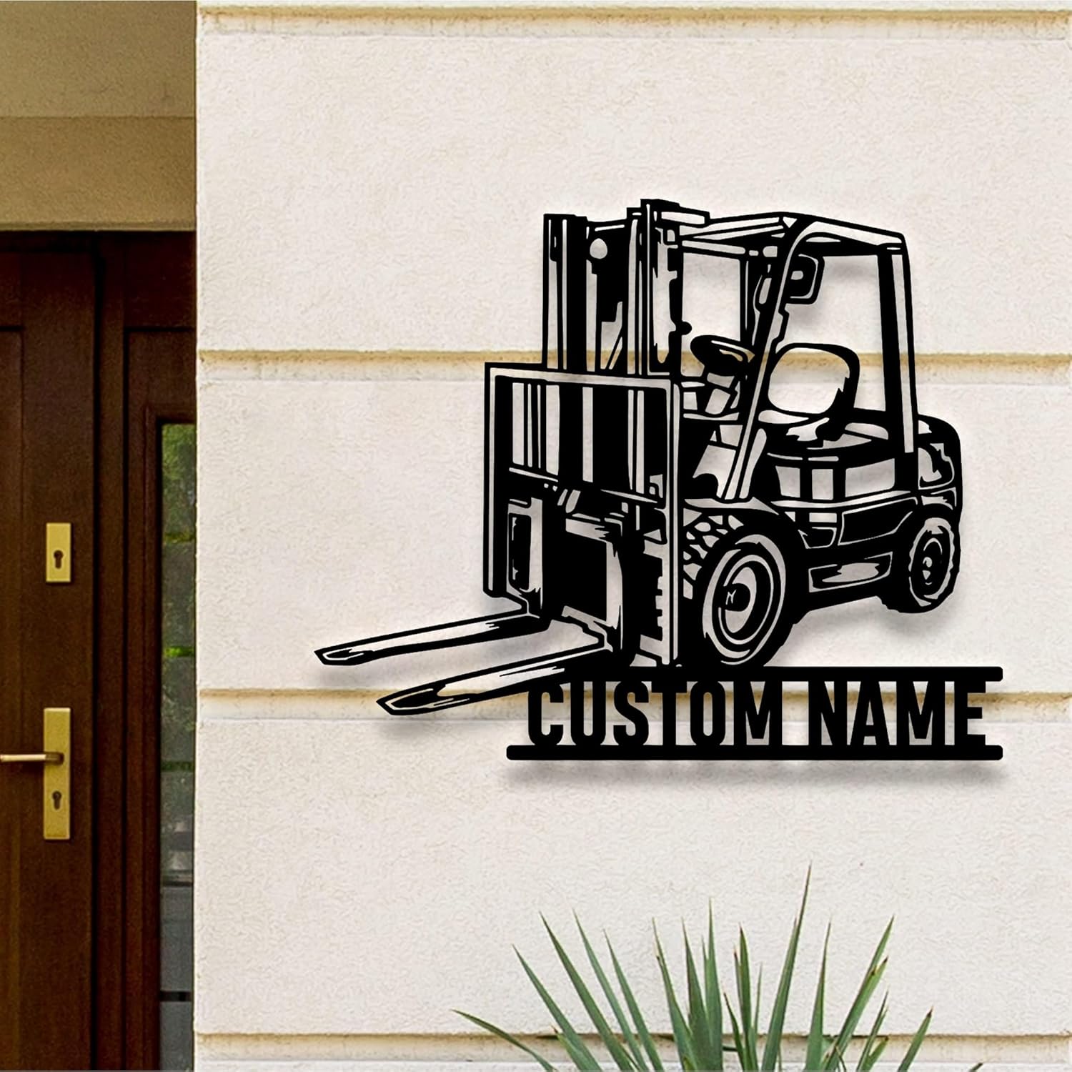 Zikako Custom Forklift Driver Metal Wall Art LED Light Sign
