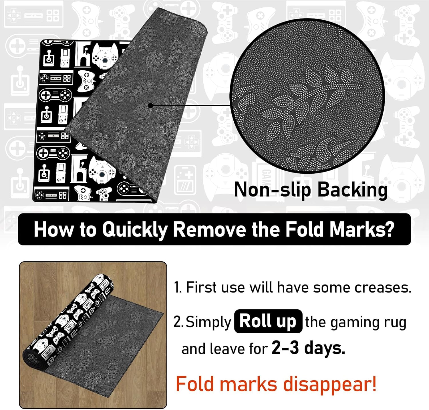 Lacut Game Rug with Controller Design for Boys Room
