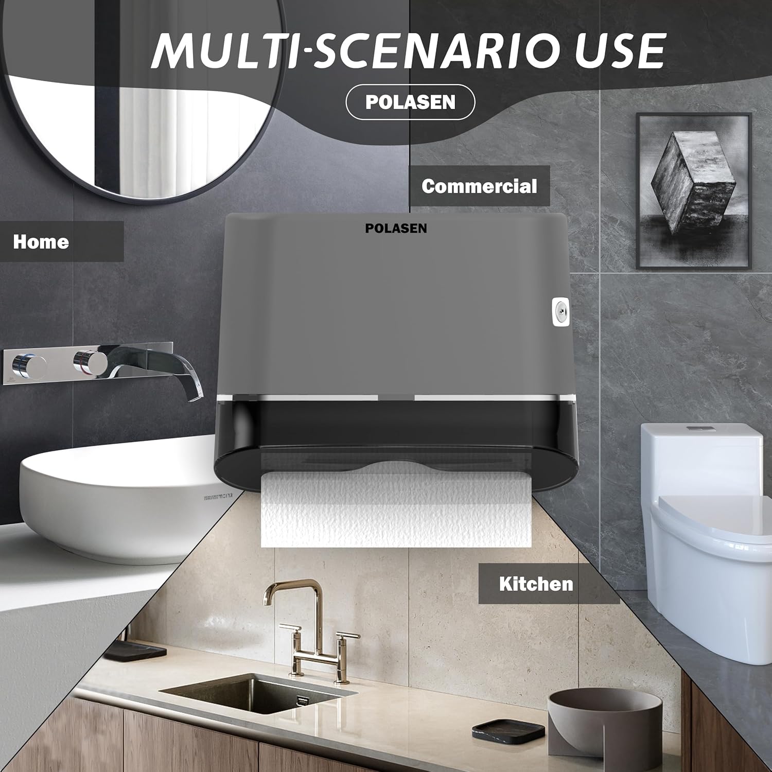 Compact Wall-Mount Dispenser for Z-Fold Paper Towels
