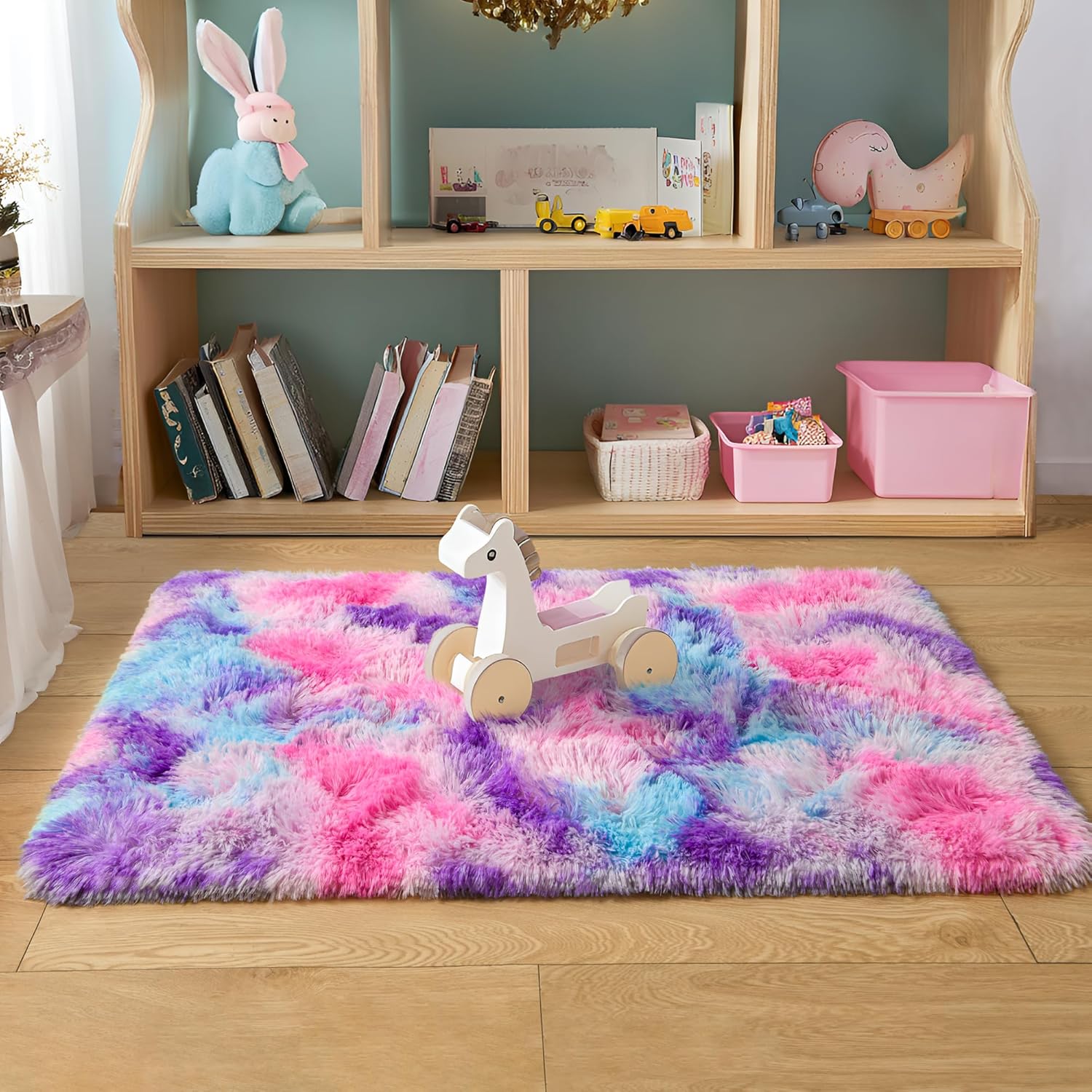 Tepook Soft Rainbow Rug for Girls Room