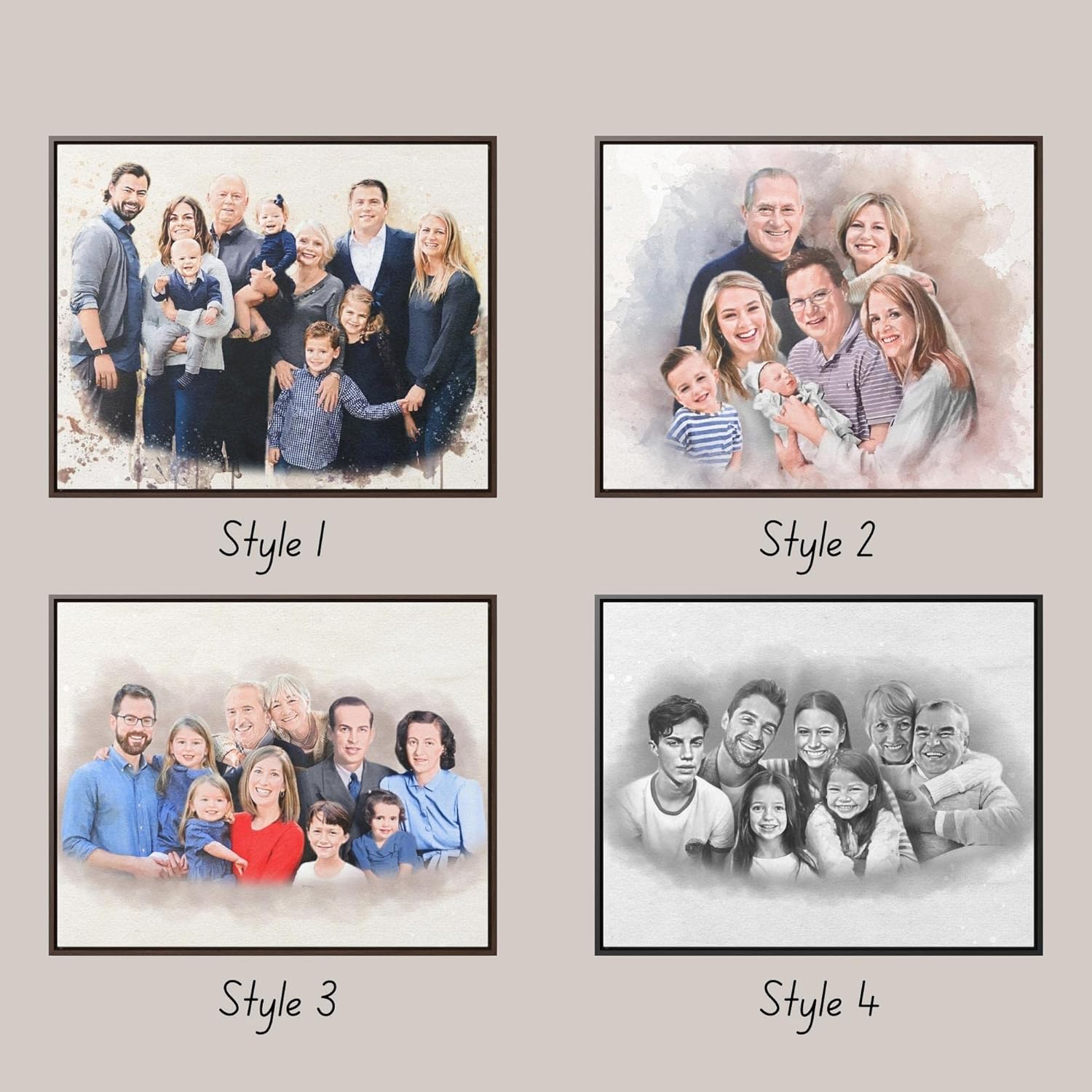 Watercolor Family Portrait