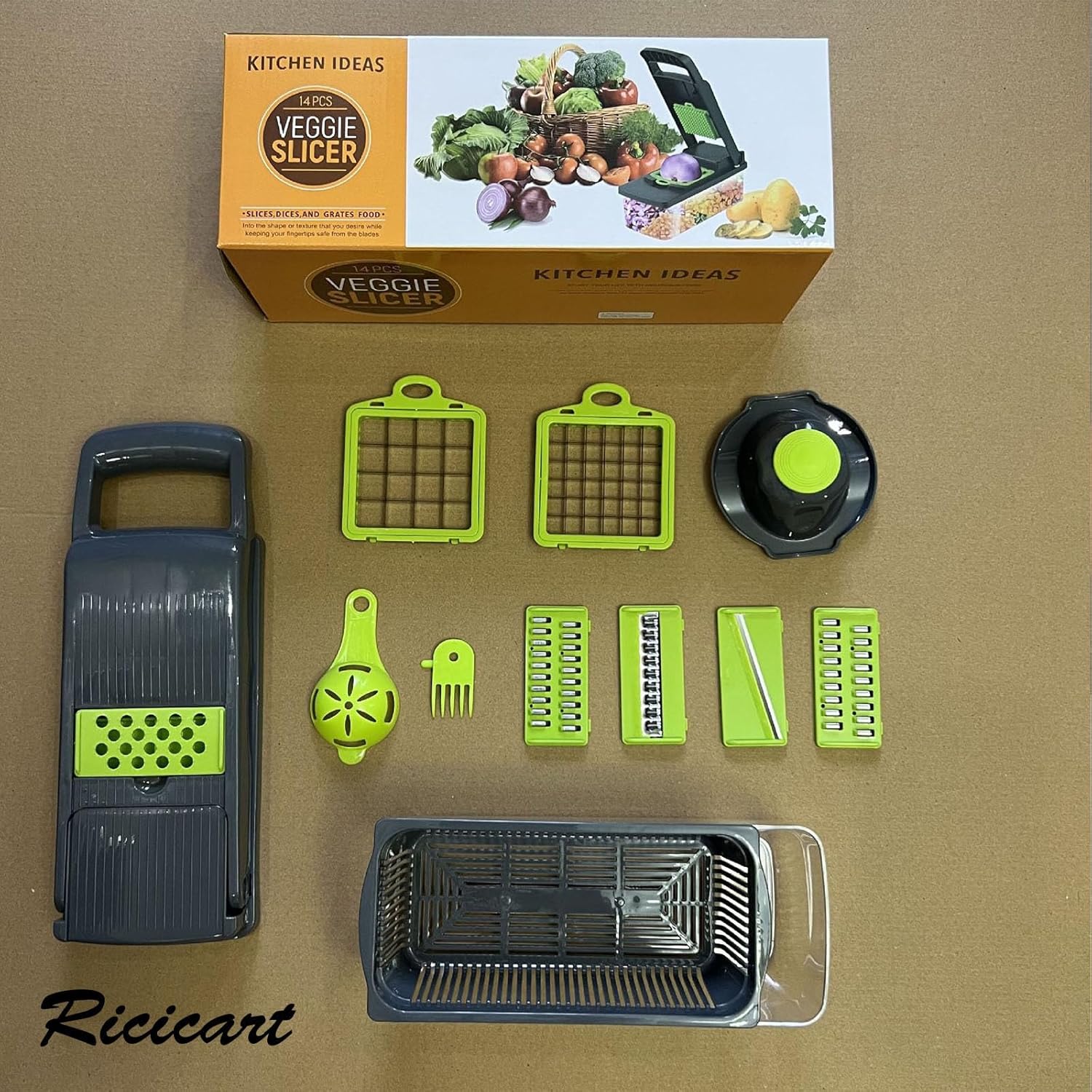 Extra-Sharp Multifunctional Chopper with 7 Interchangeable Blades for Veggies Fruits