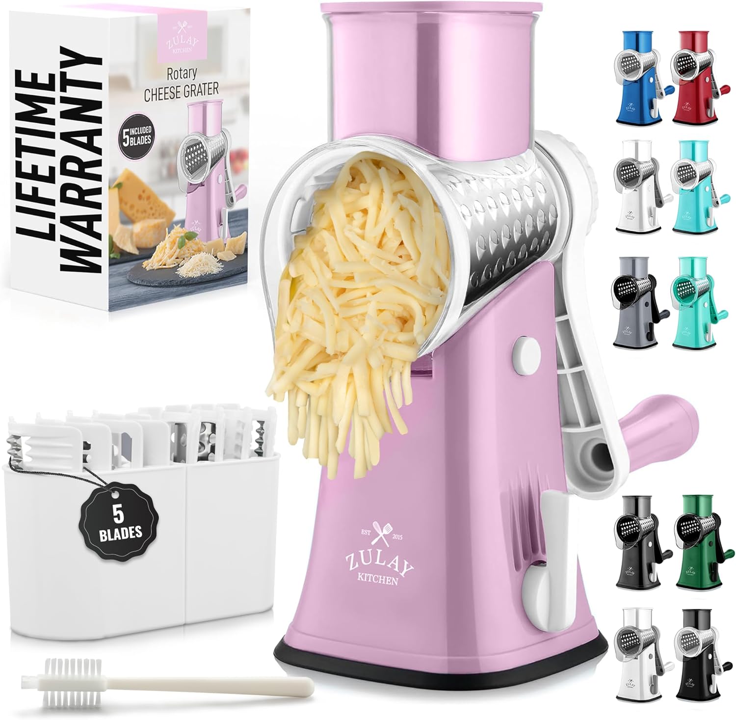 Zulay Kitchen Grater Easy to Use Stainless Steel for Busy Home Chefs
