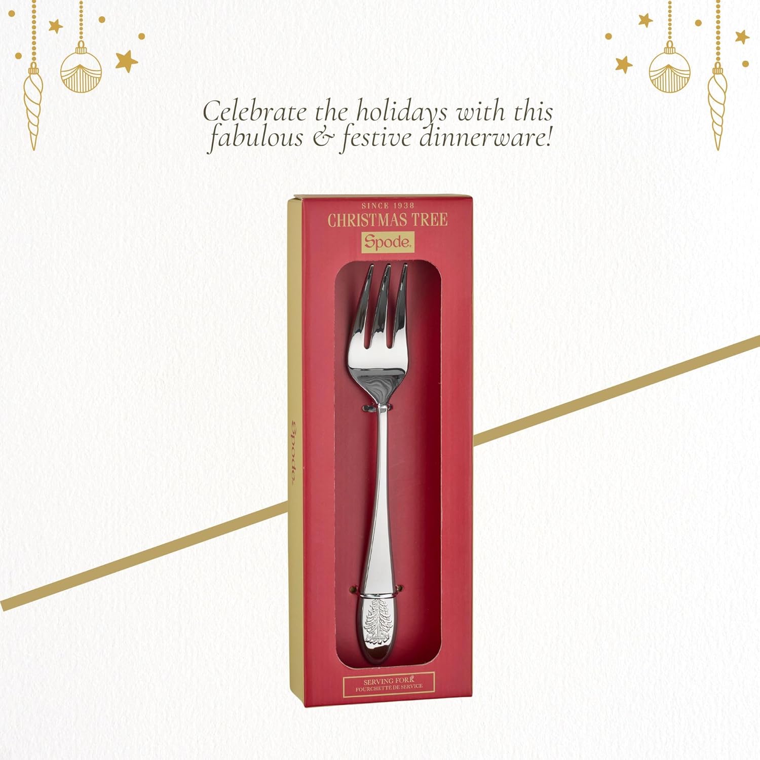 Spode Christmas Tree Serving Fork Holiday Flatware