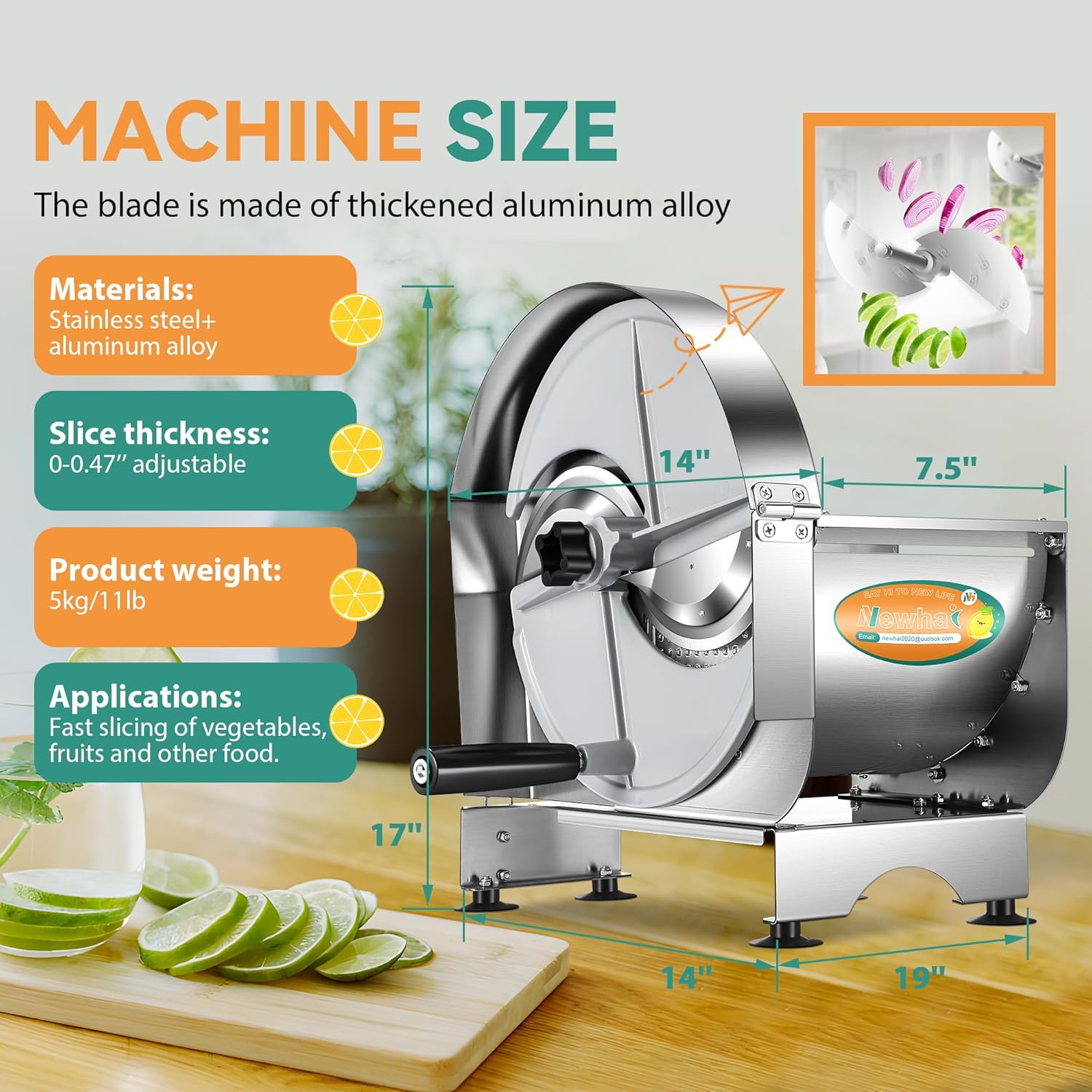 Manual Vegetable Slicer Adjustable Thickness Durable Kitchen Tool for Cooks