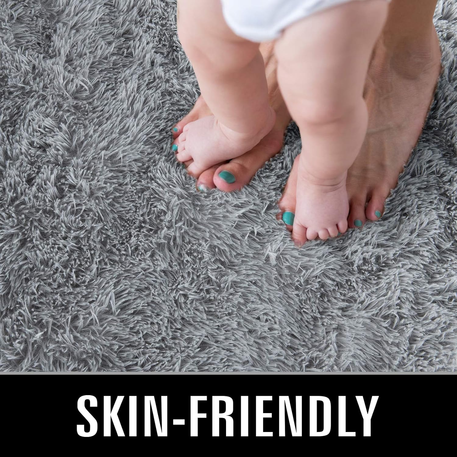 TWINNIS Super Soft Shaggy Rugs 3x5 Feet Grey