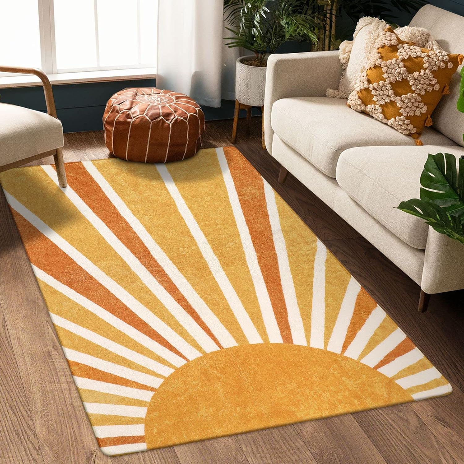 Lahome 4x6 Rainbow Sun Washable Area Rug