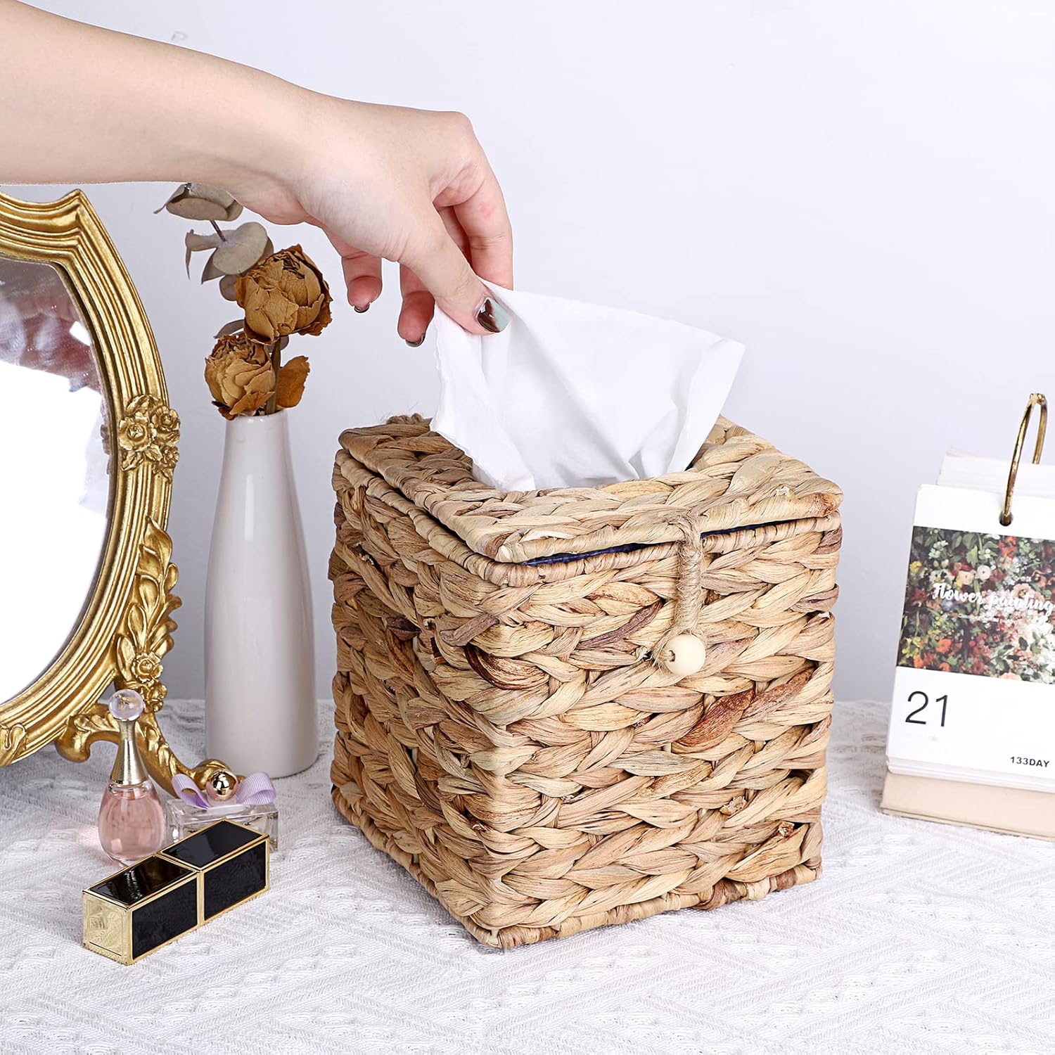 Sumnacon Tissue Box Cover Natural