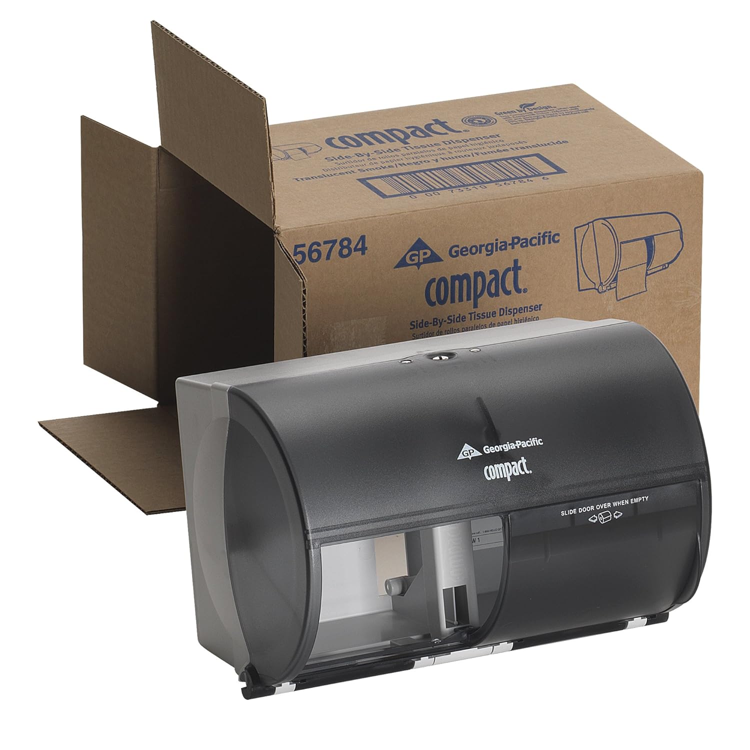 Compact 2-Roll Coreless Toilet Paper Dispenser with Key Lock