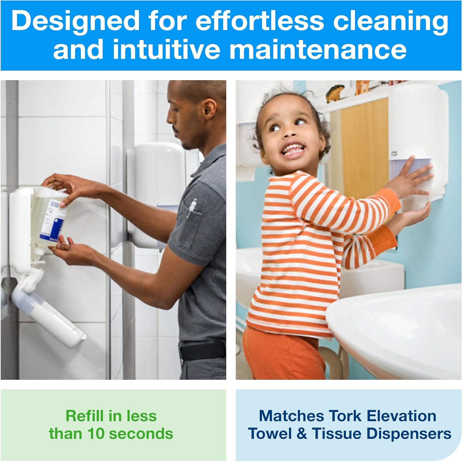 Tork Liquid Skincare Dispensers - Economical Modern Design Pack of 6