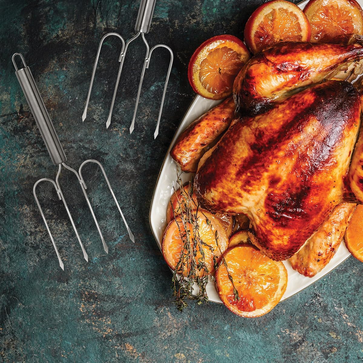 HIC Kitchen Holiday Turkey Lifter Forks Set of 2