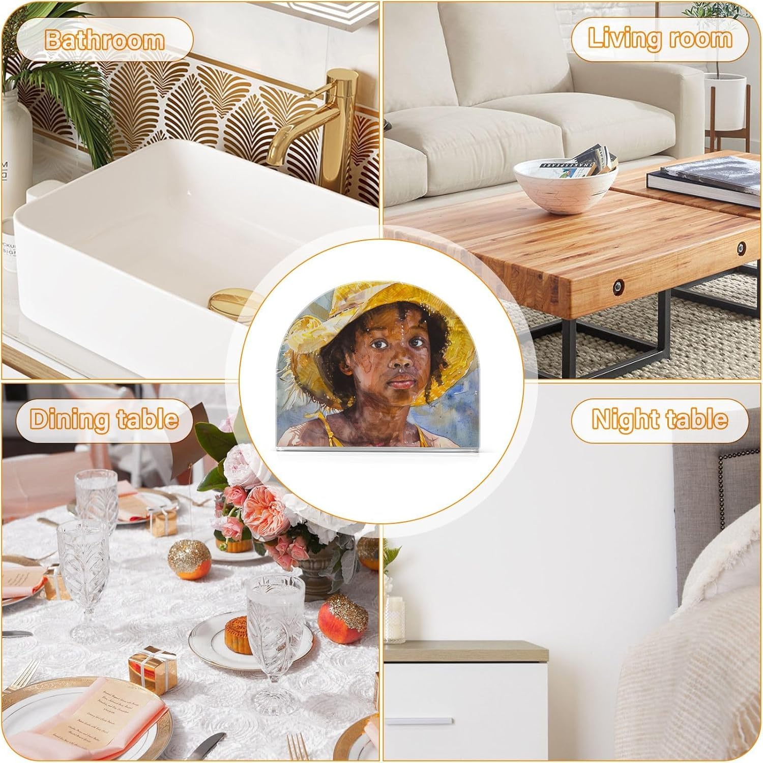ALAZA Napkin Holder African American Napkins Dispenser