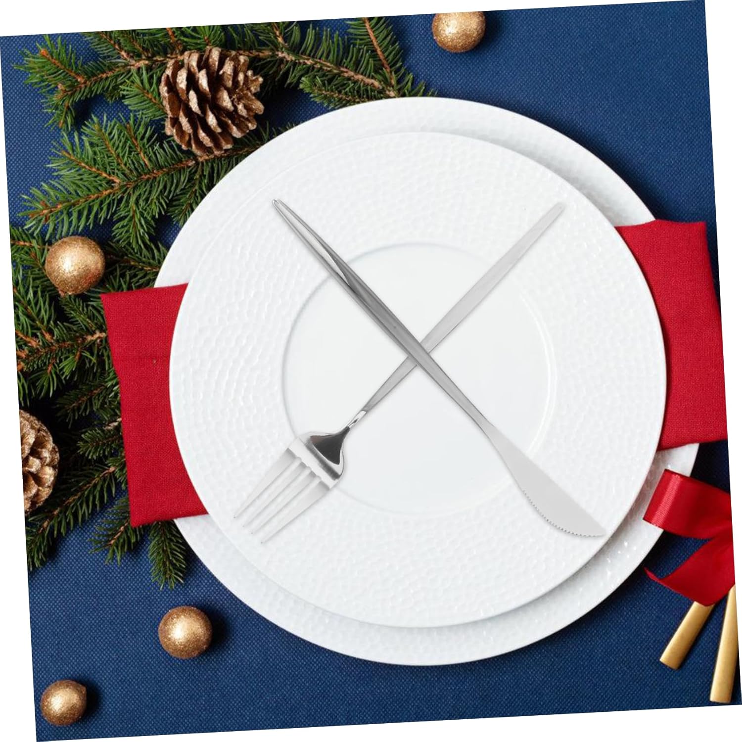 GARVALON Gold Plated Fork Set 5pc Elegant Stainless Steel