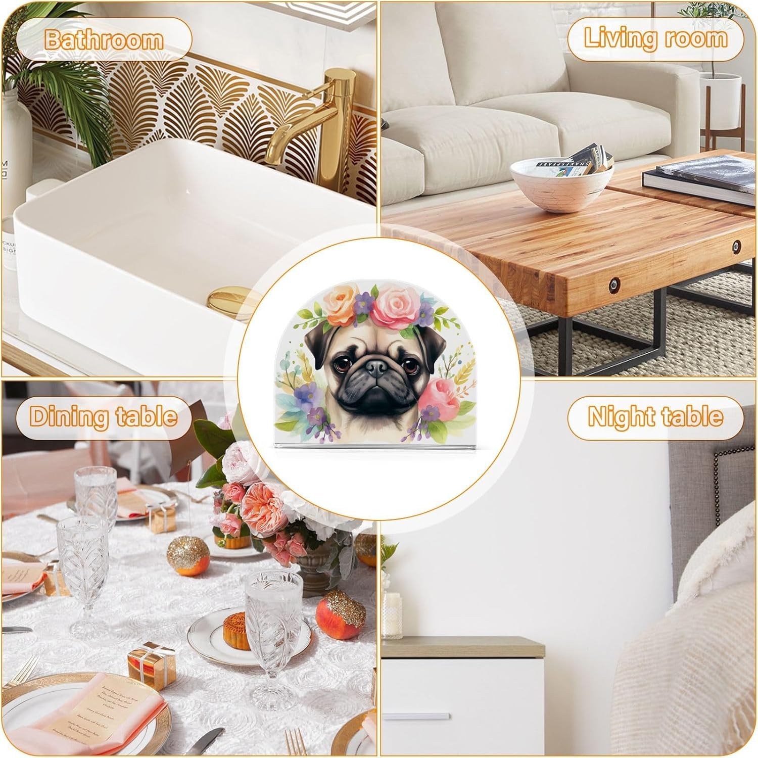 Cozy Pug Napkin Holder