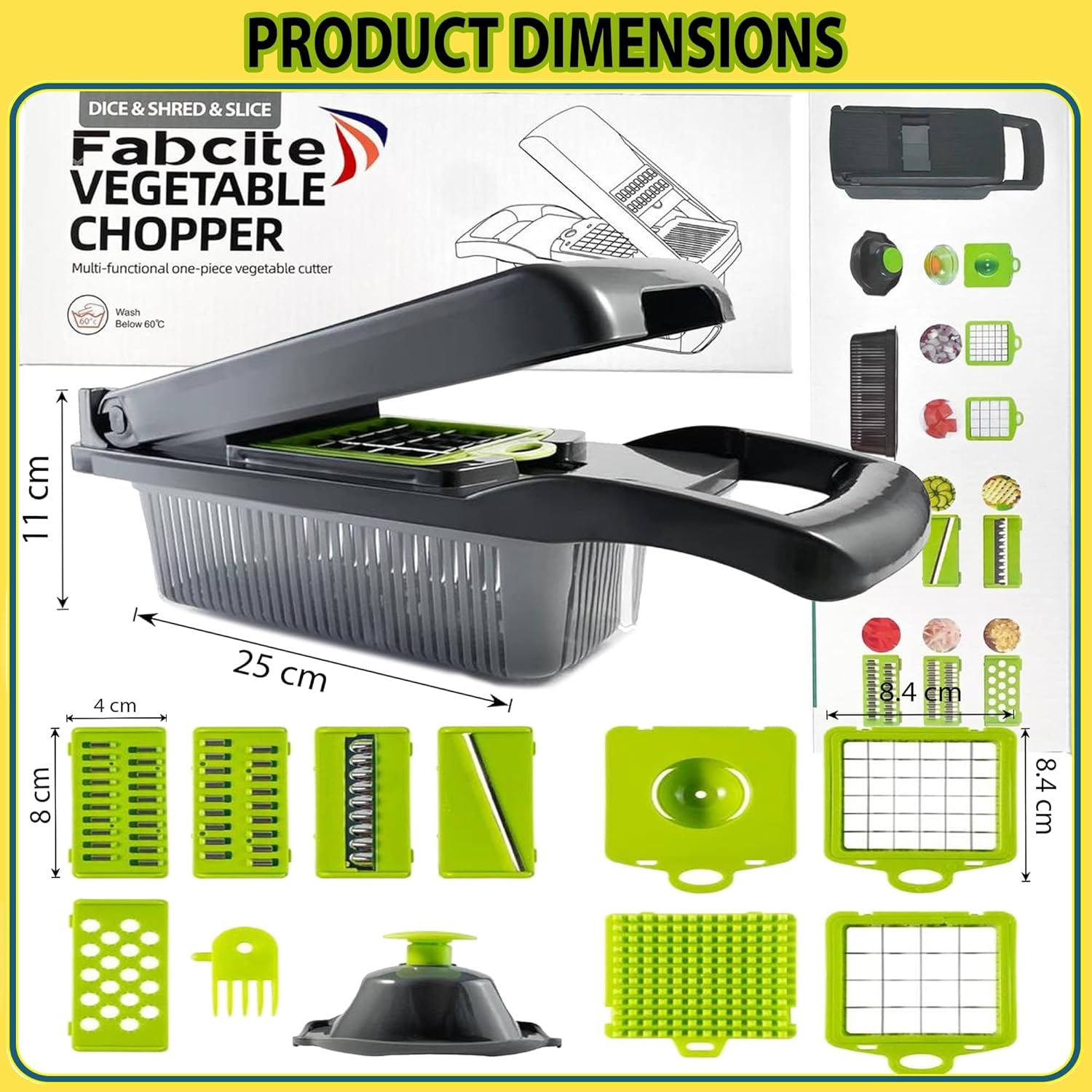 Manual Vegetable Chopper with 13-in-1 Functionality