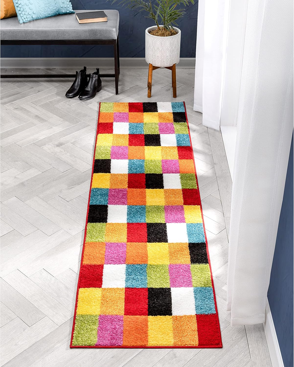 Well Woven Multi Geometric Area Rug 23 x 73 1