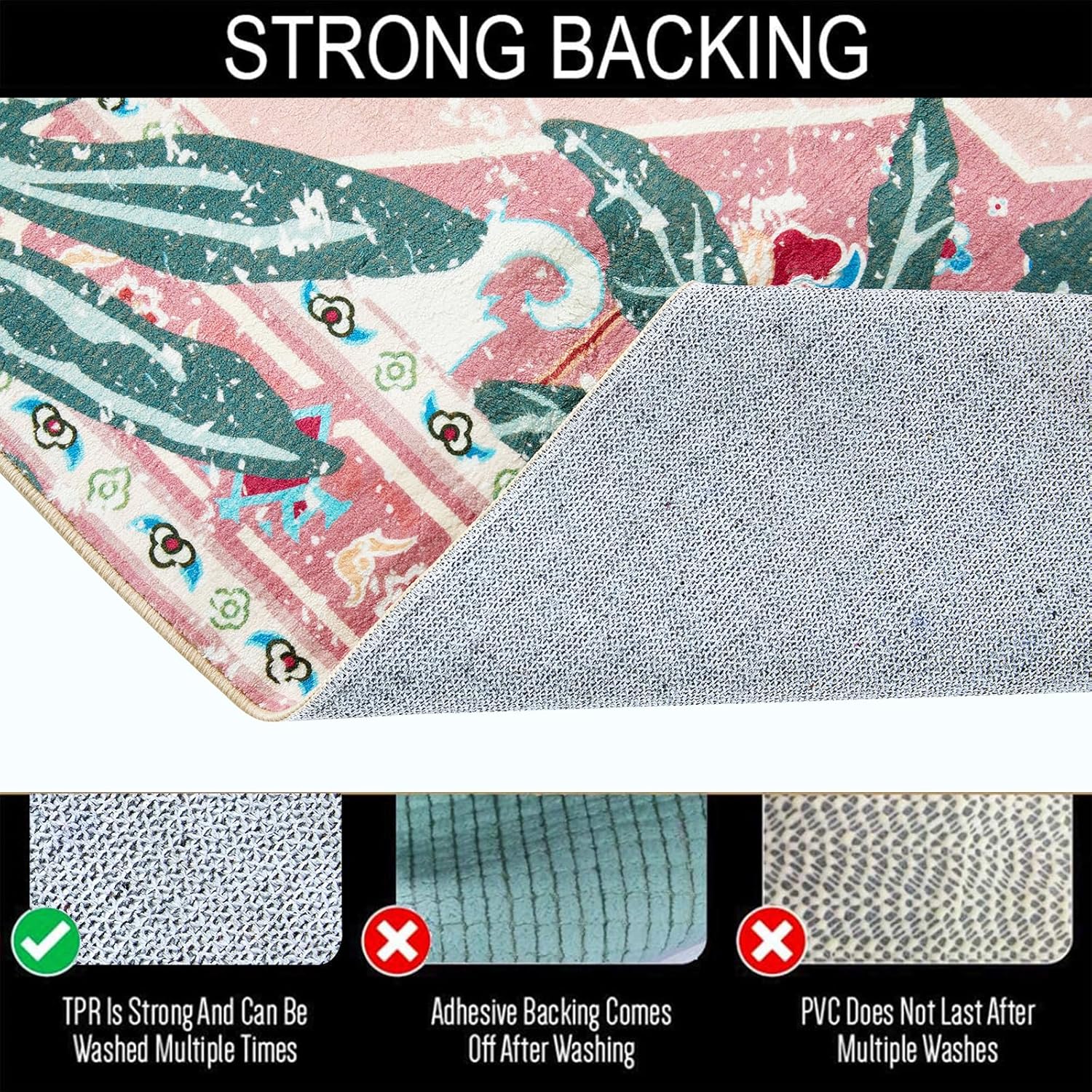 Aldopein Hippie Rugs 2x3 Non-Slip Washable Area Rug